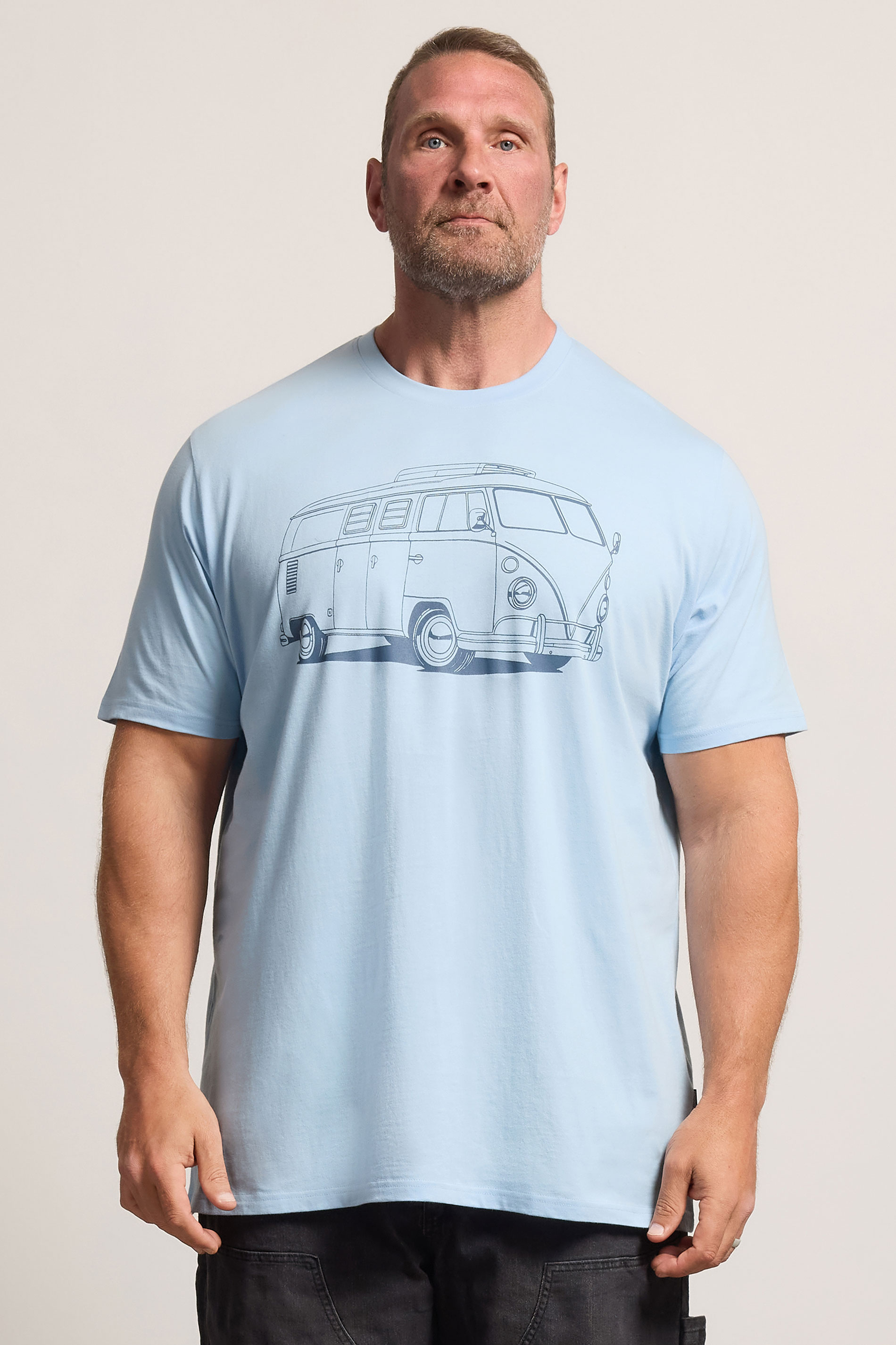 BadRhino Big & Tall Blue Extra Long Campervan Graphic T-Shirt | BadRhino 3