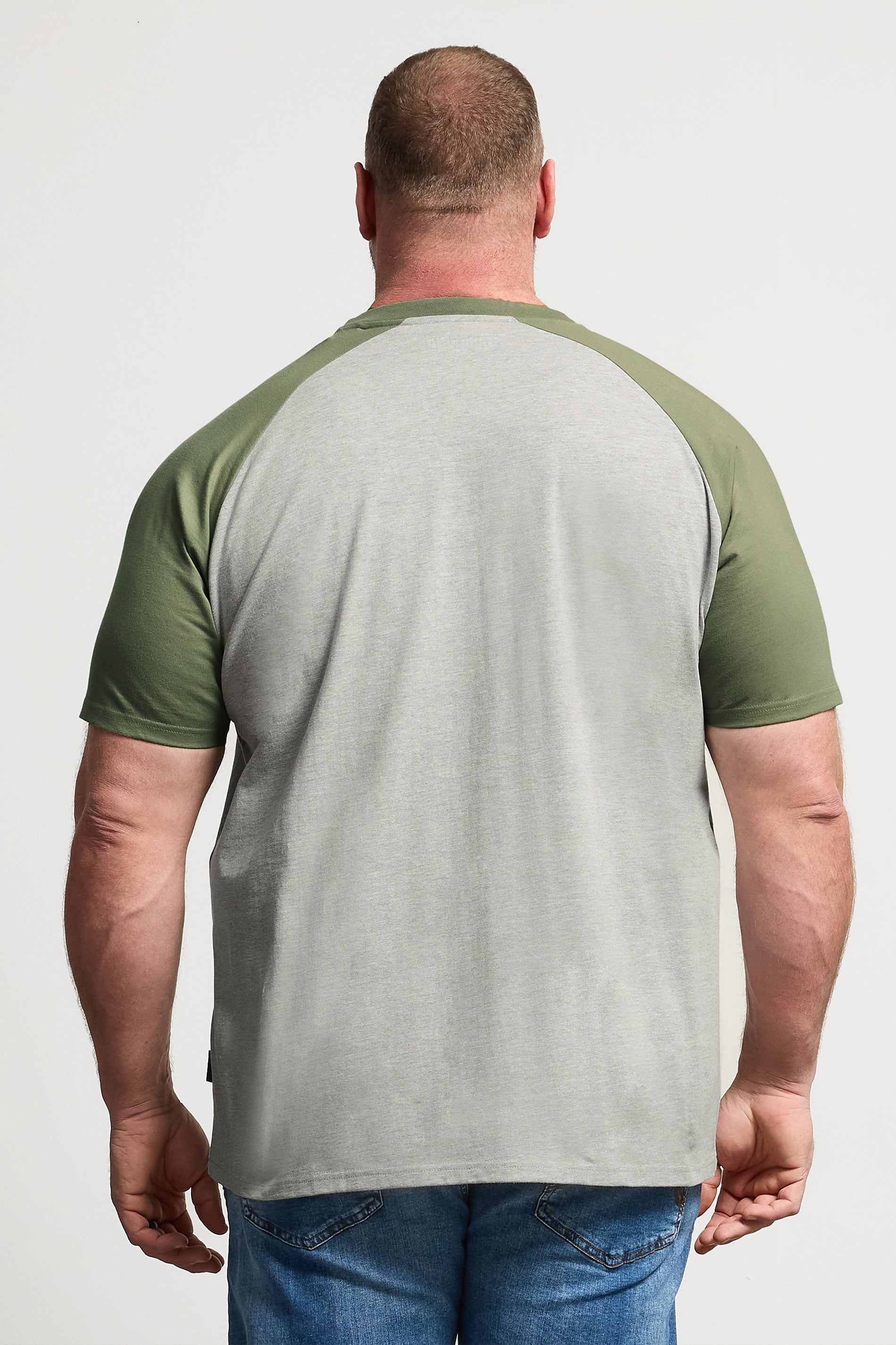 BadRhino Big & Tall Green & Grey Raglan T-Shirt | BadRhino 2