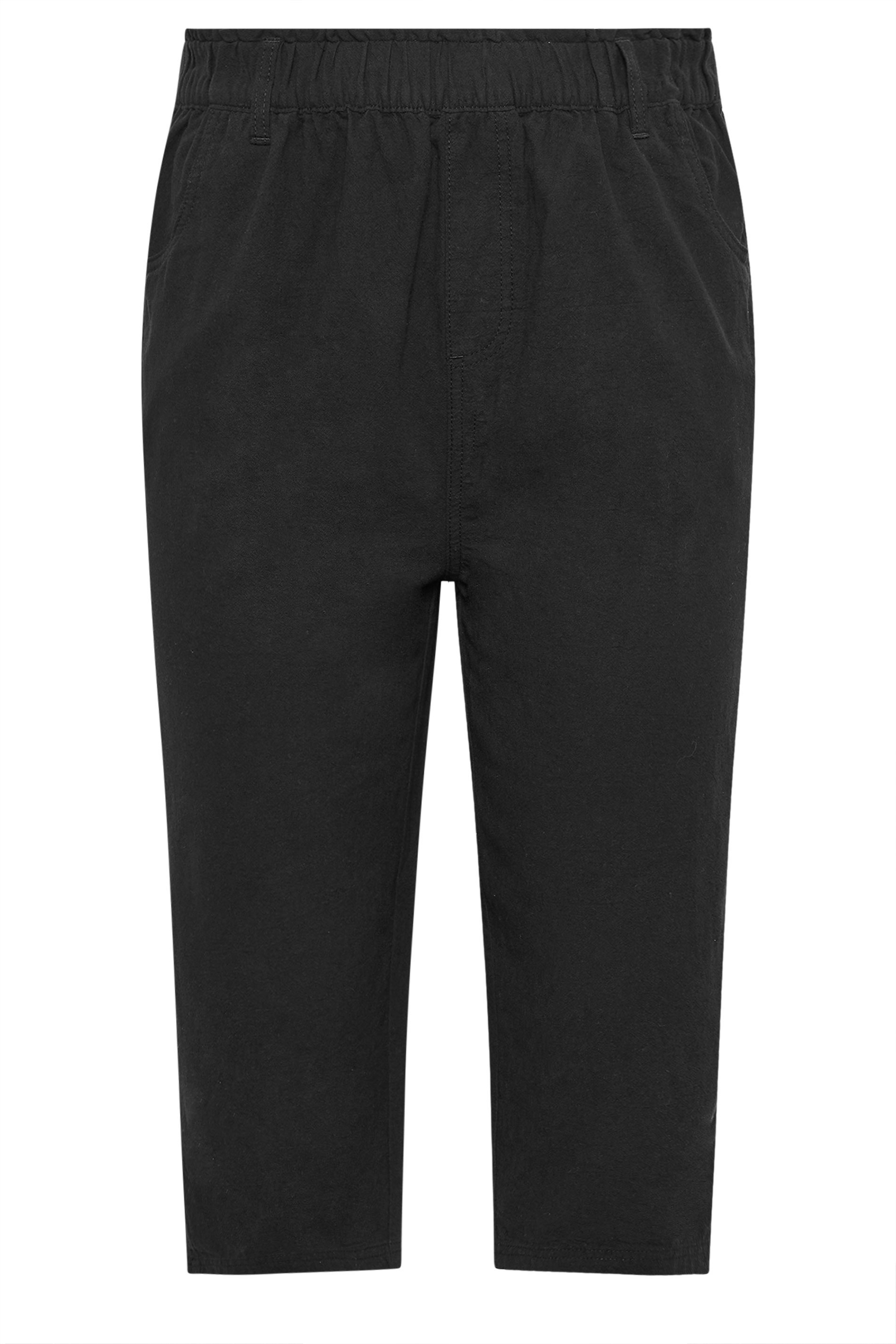YOURS 2 PACK Plus Size Black & Beige Brown Cool Cotton Cropped Trousers | Yours Clothing 8
