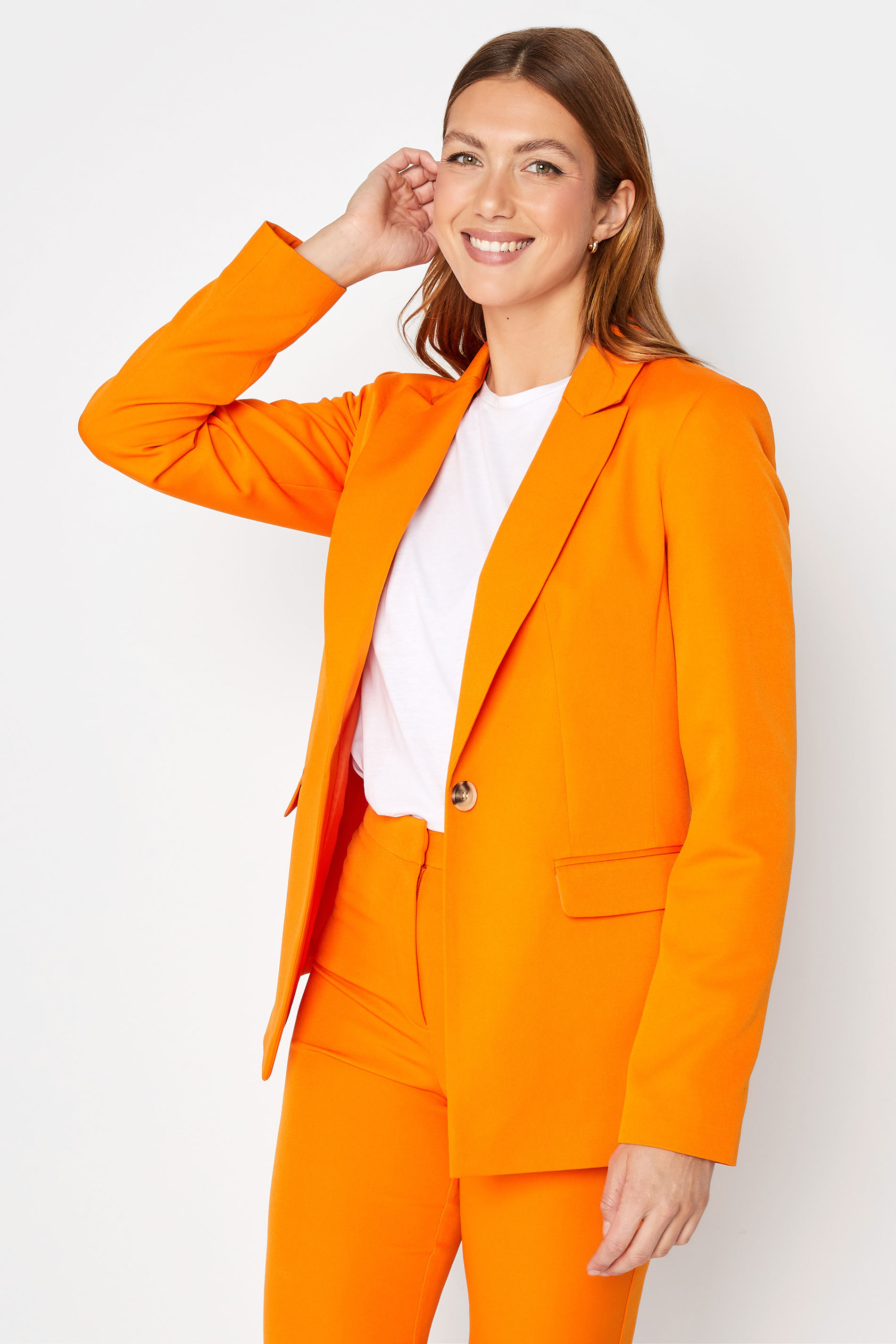 LTS Tall Women's Orange Tailored Blazer | Long Tall Sally  1