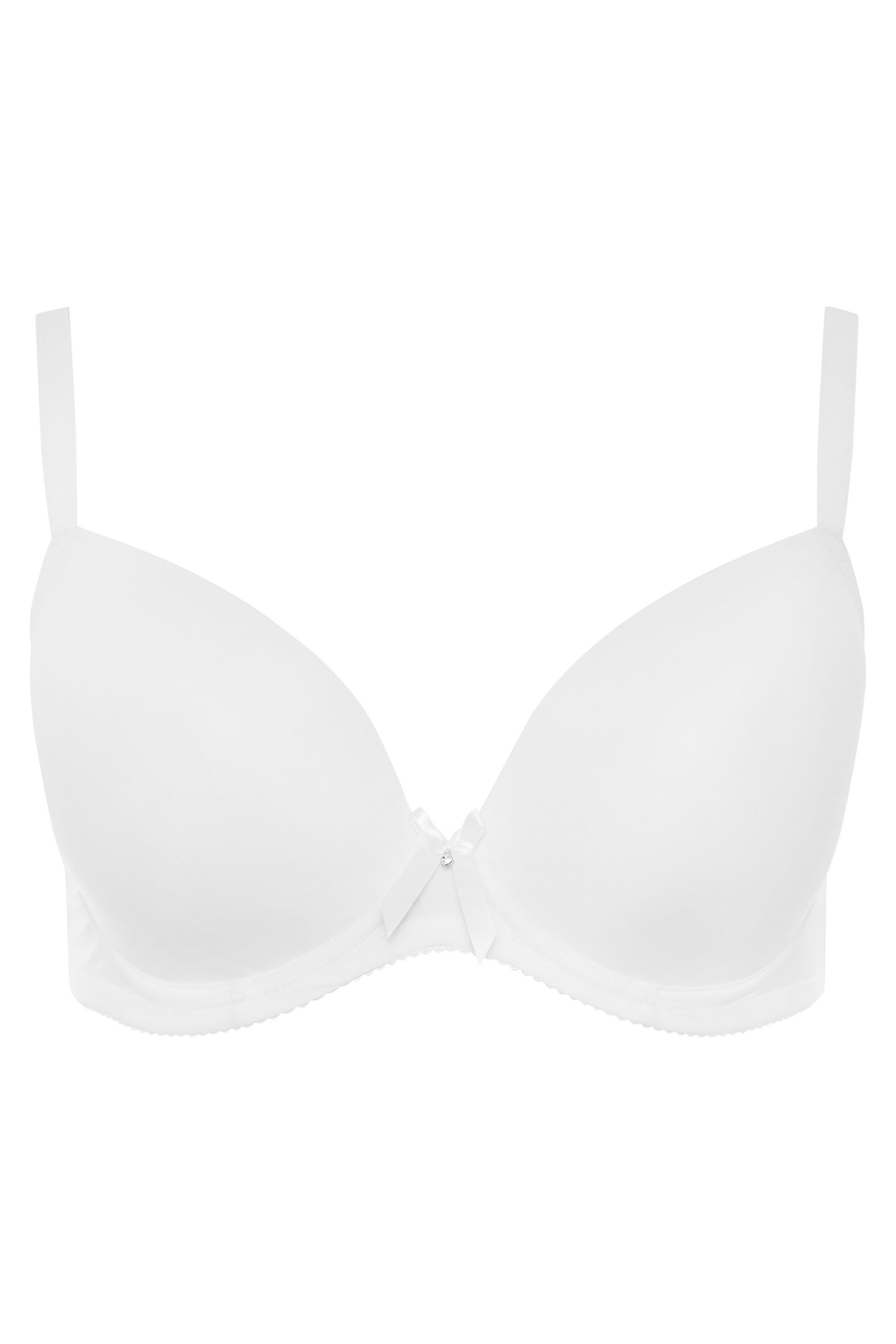 White Moulded Underwired Plunge T-Shirt Bra | Yours Clothing  3