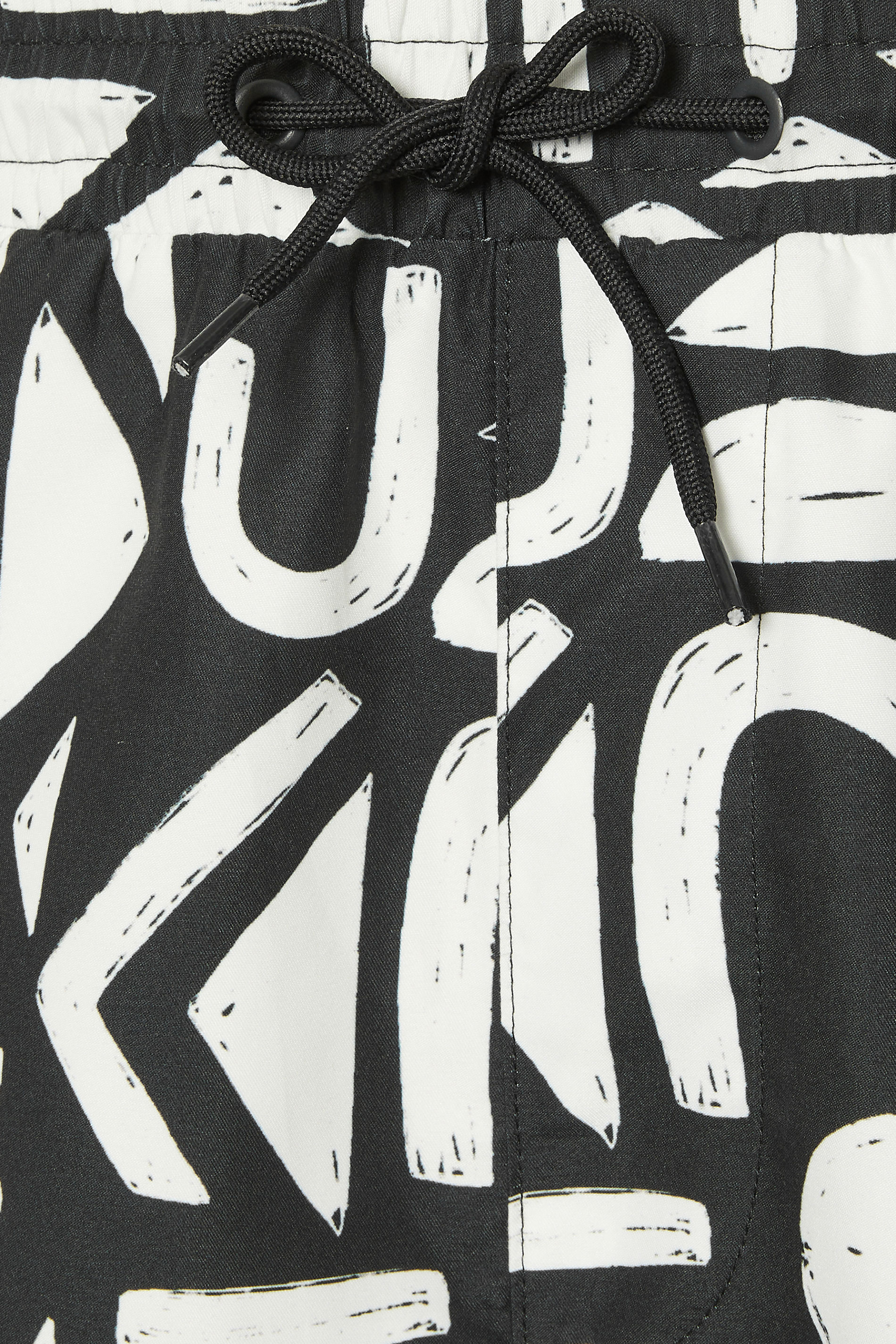 BadRhino Big & Tall Black & White Abstract Swim Shorts | BadRhino 8