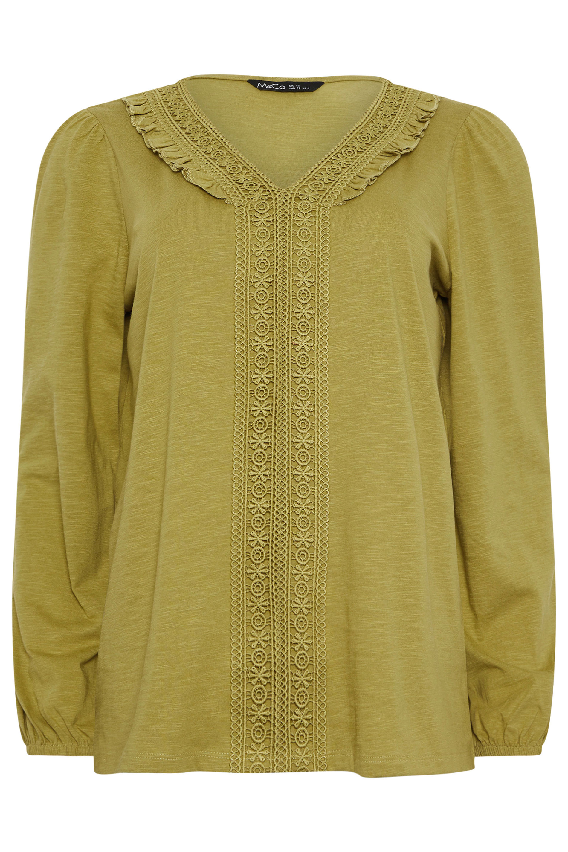 M&Co Green Frill Detail Cotton Blouse | M&Co 5