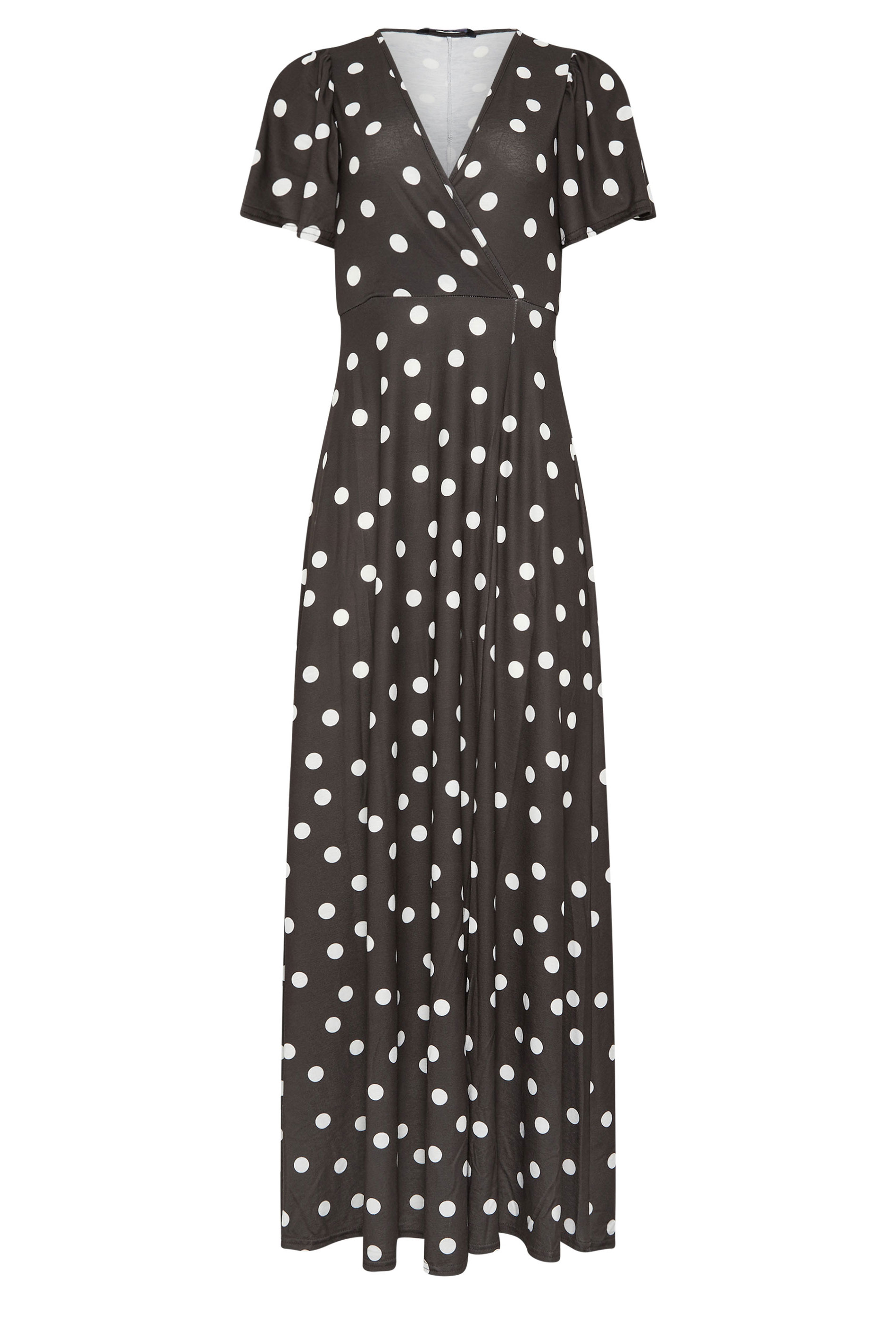 LTS Tall Women's Chocolate Brown Polka Dot Wrap Maxi Dress | Long Tall Sally  5