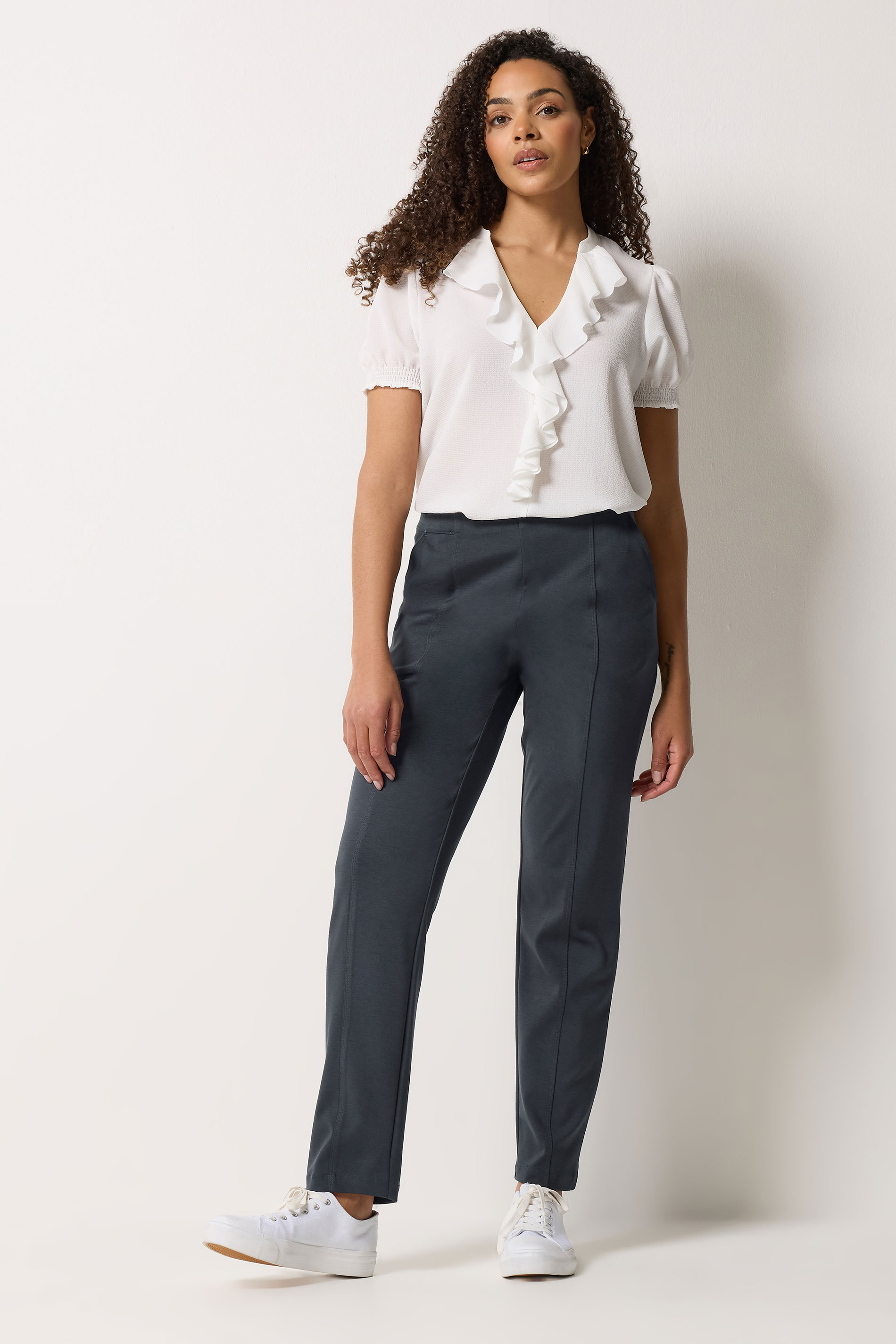 M&Co Grey Ponte Seam Detail Trousers | M&Co 1