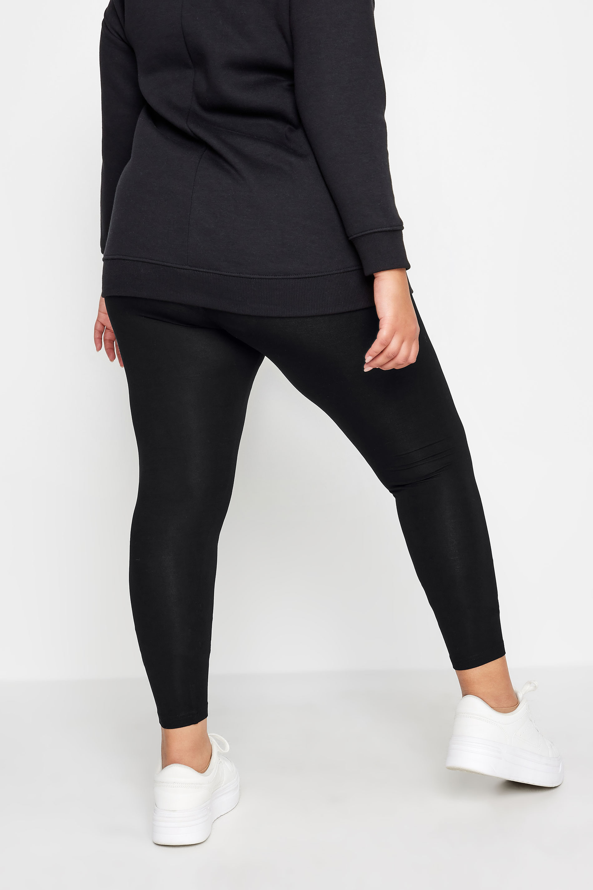 Buy Yours Curve Black 2 Pack Cotton Essential Leggings from Next India