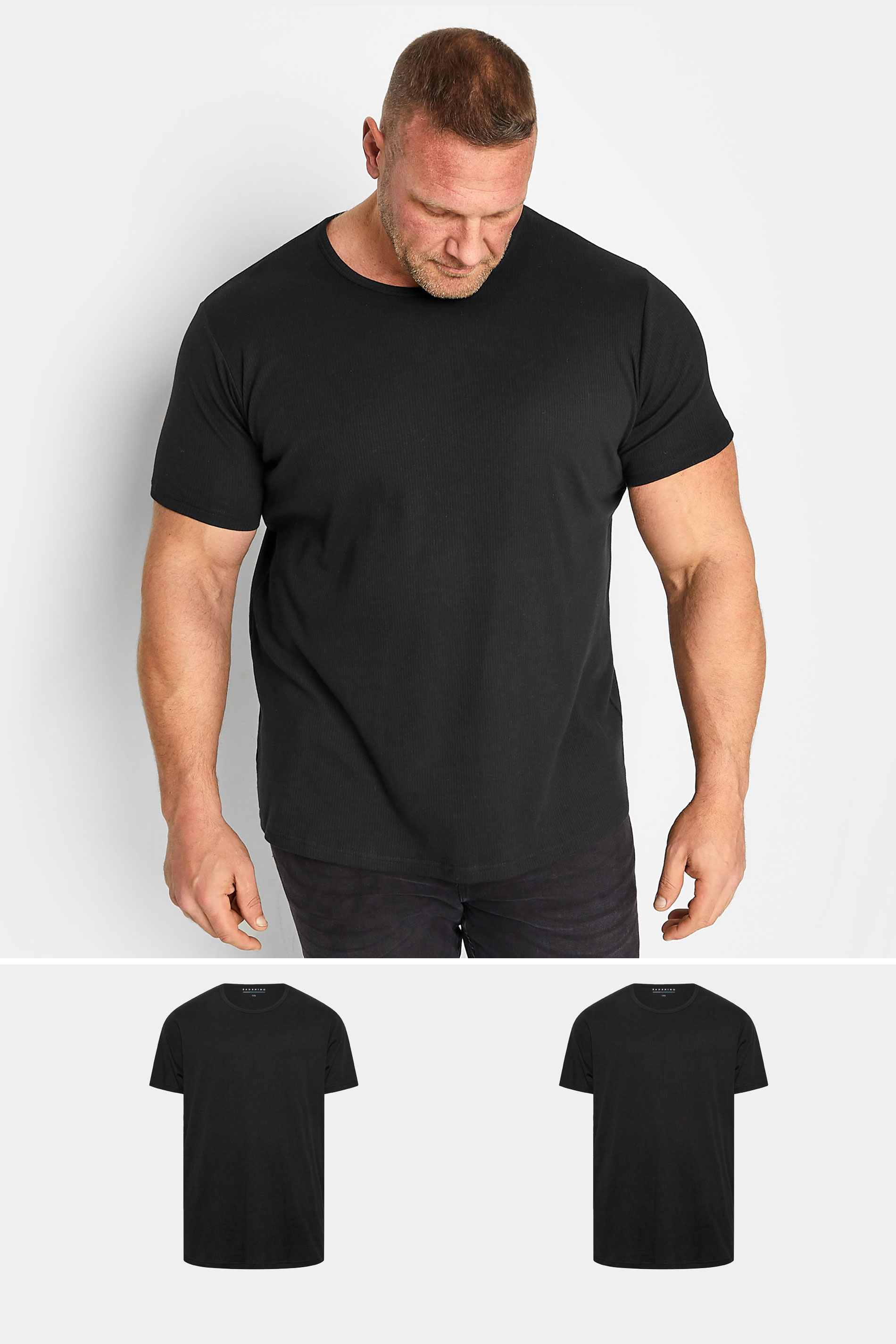 BadRhino Big & Tall 2 PACK Black Thermal T-Shirts | BadRhino 1