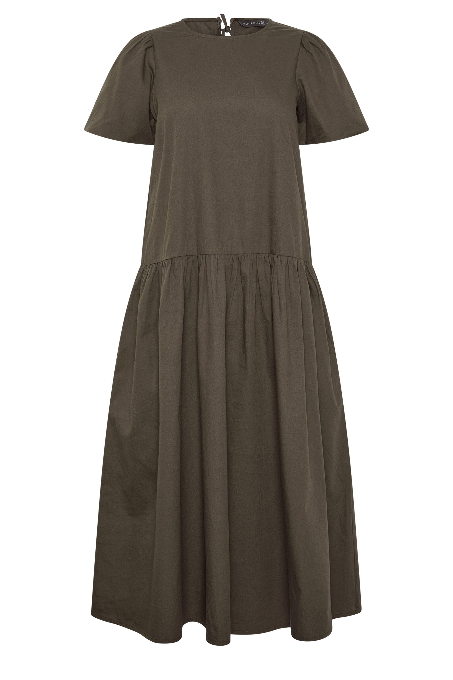 PixieGirl Petite Women's Chocolate Brown Cotton Poplin Maxi Dress | PixieGirl 5