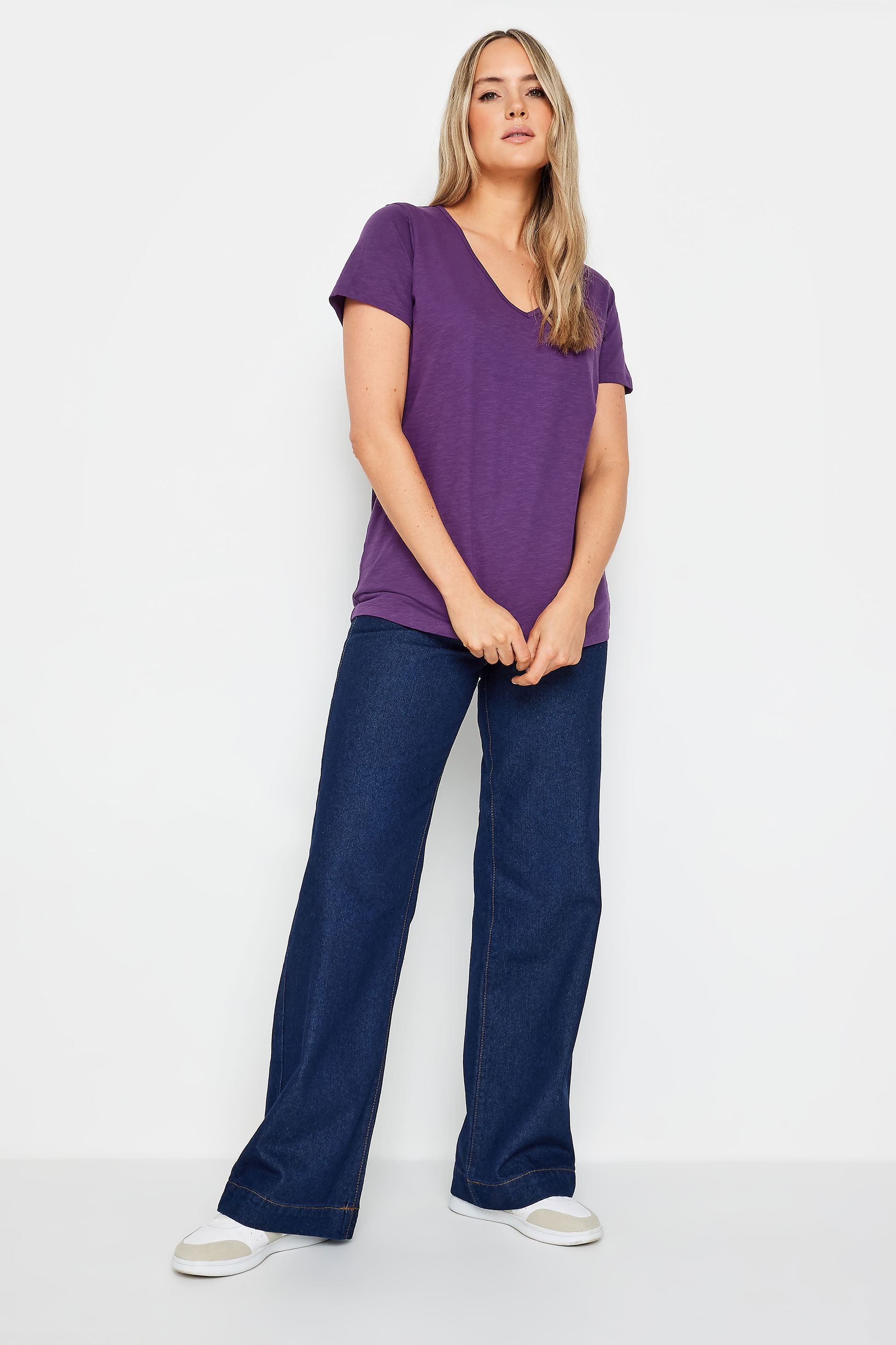 LTS Tall Womens Purple V-Neck T-Shirt | Long Tall Sally 2