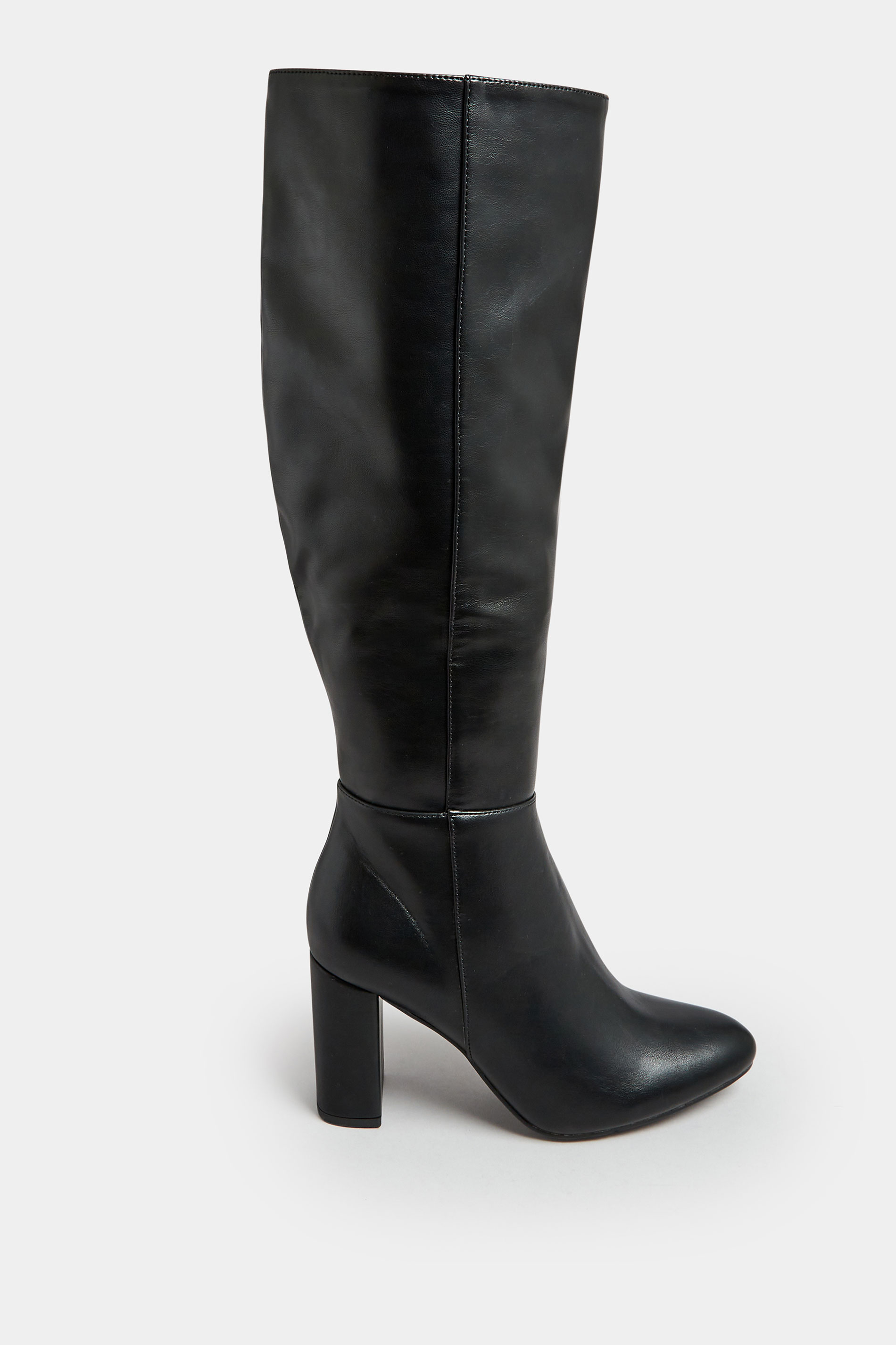 Black Heeled Knee High Boots In Wide E Fit & Extra Wide EEE Fit | Yours ...