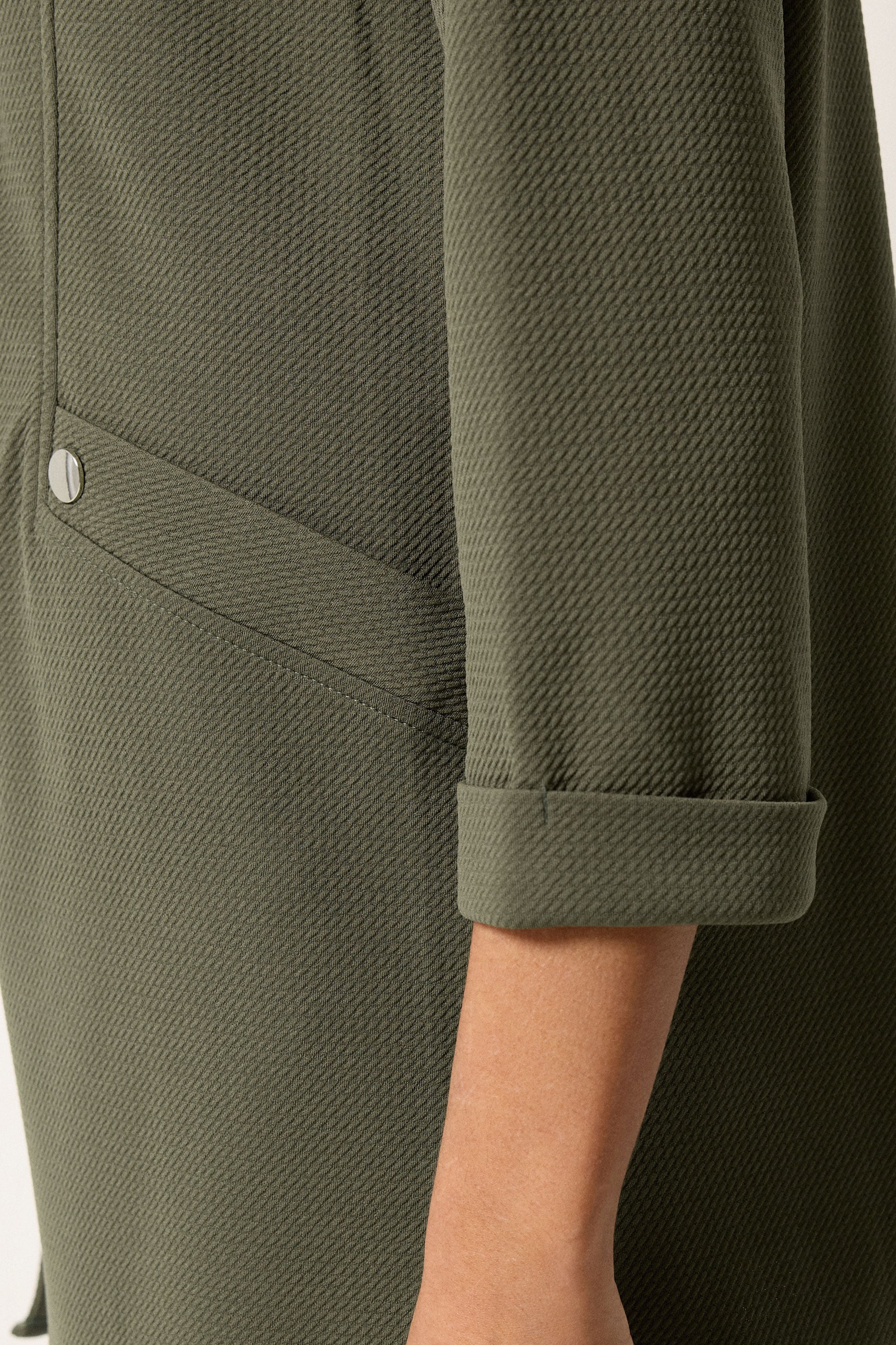 M&Co Khaki Green Textured Jersey Jacket | M&Co 4