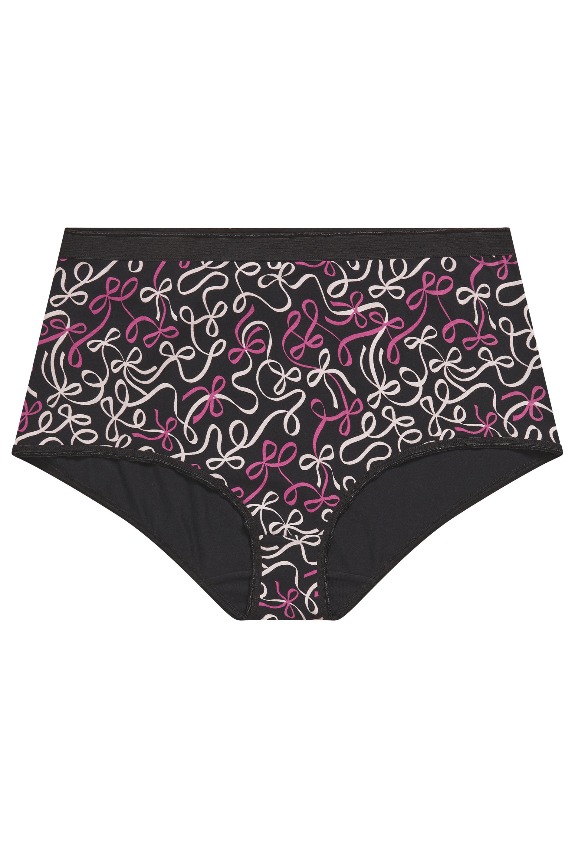 YOURSET Plus Size 5 PACK Black Bow Print Full Briefs | Yours Clothing 6