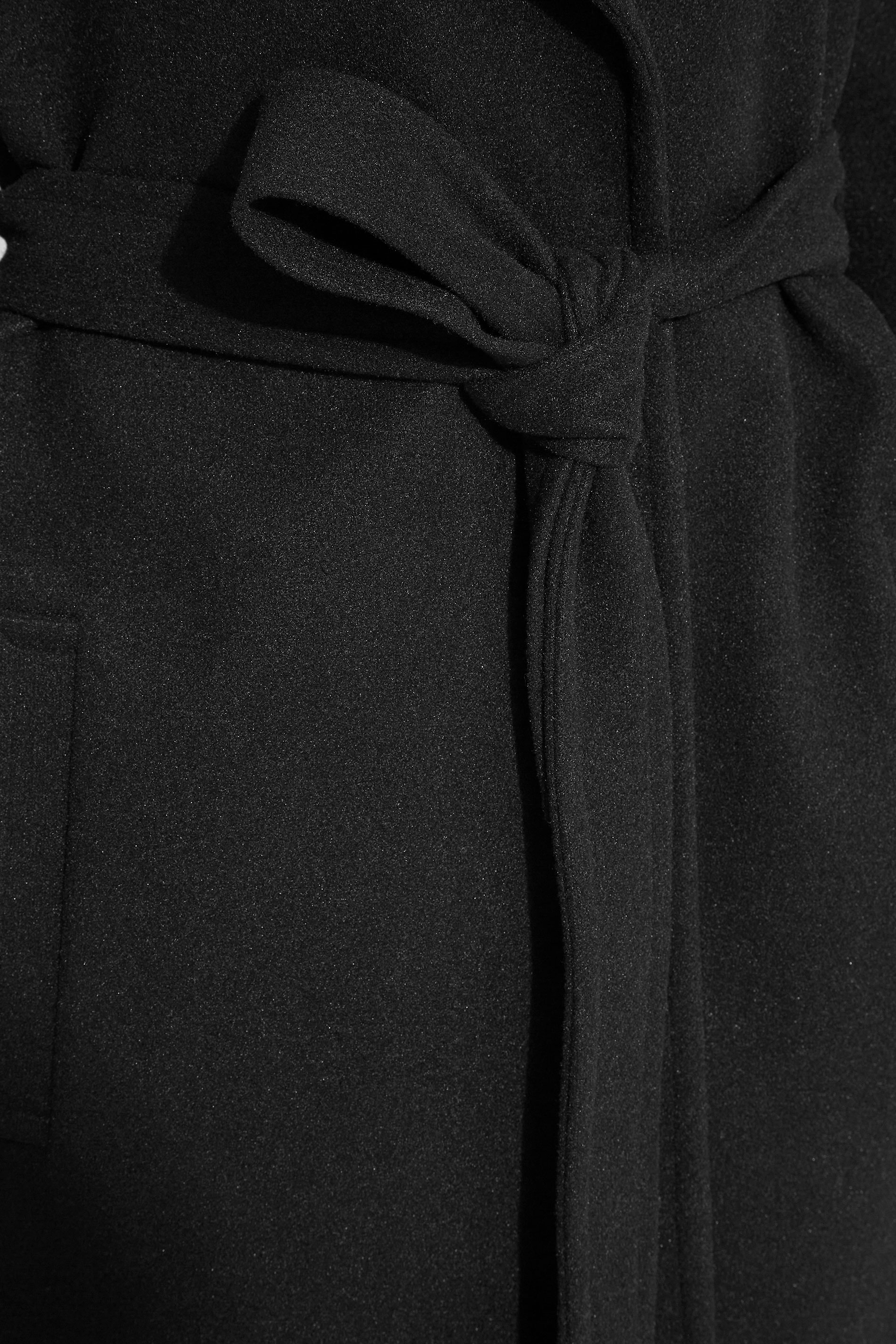 Tall Women's LTS Black Wrap Midi Coat | Long Tall Sally