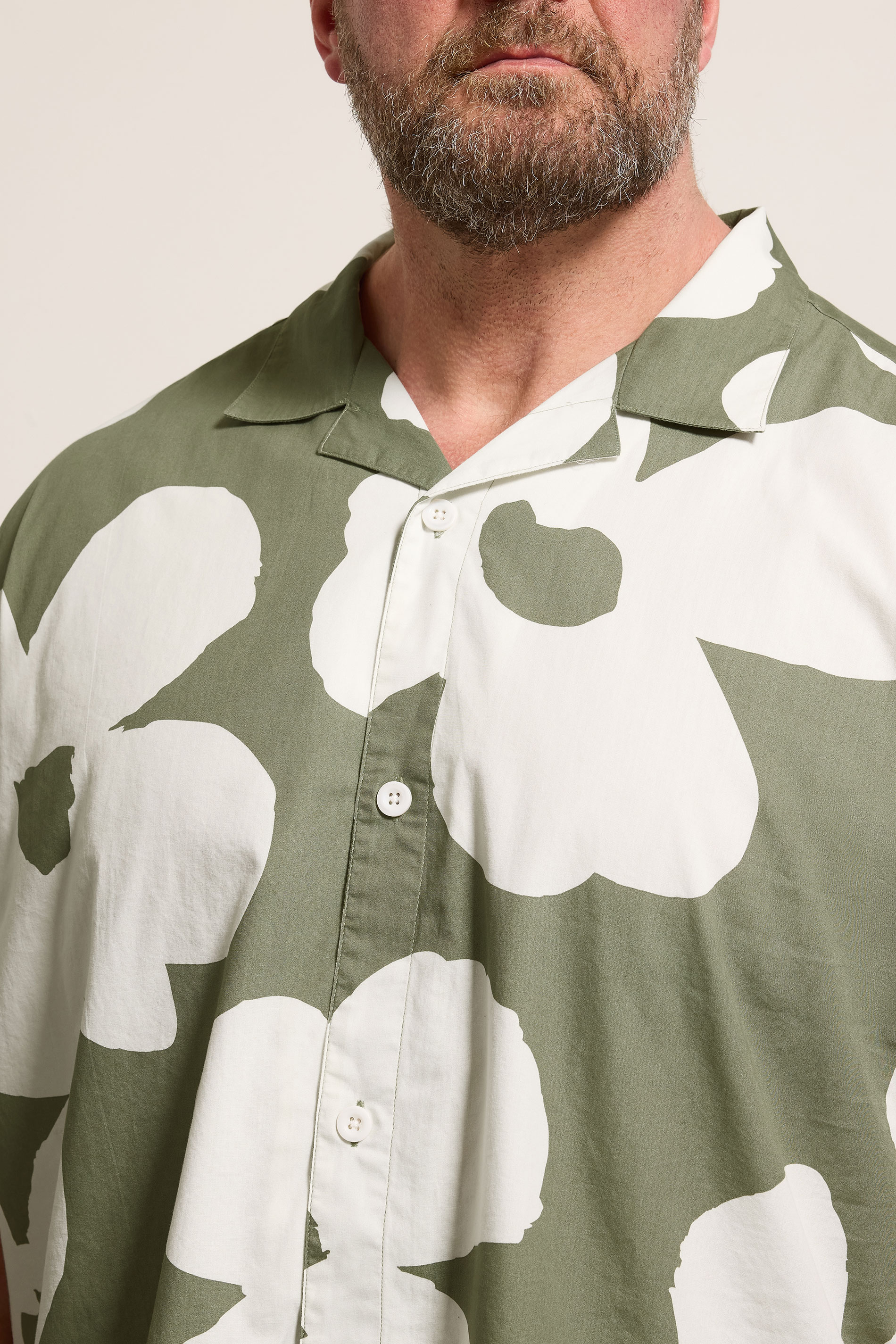 BadRhino Big & Tall Green Flower Poplin Shirt | BadRhino 4