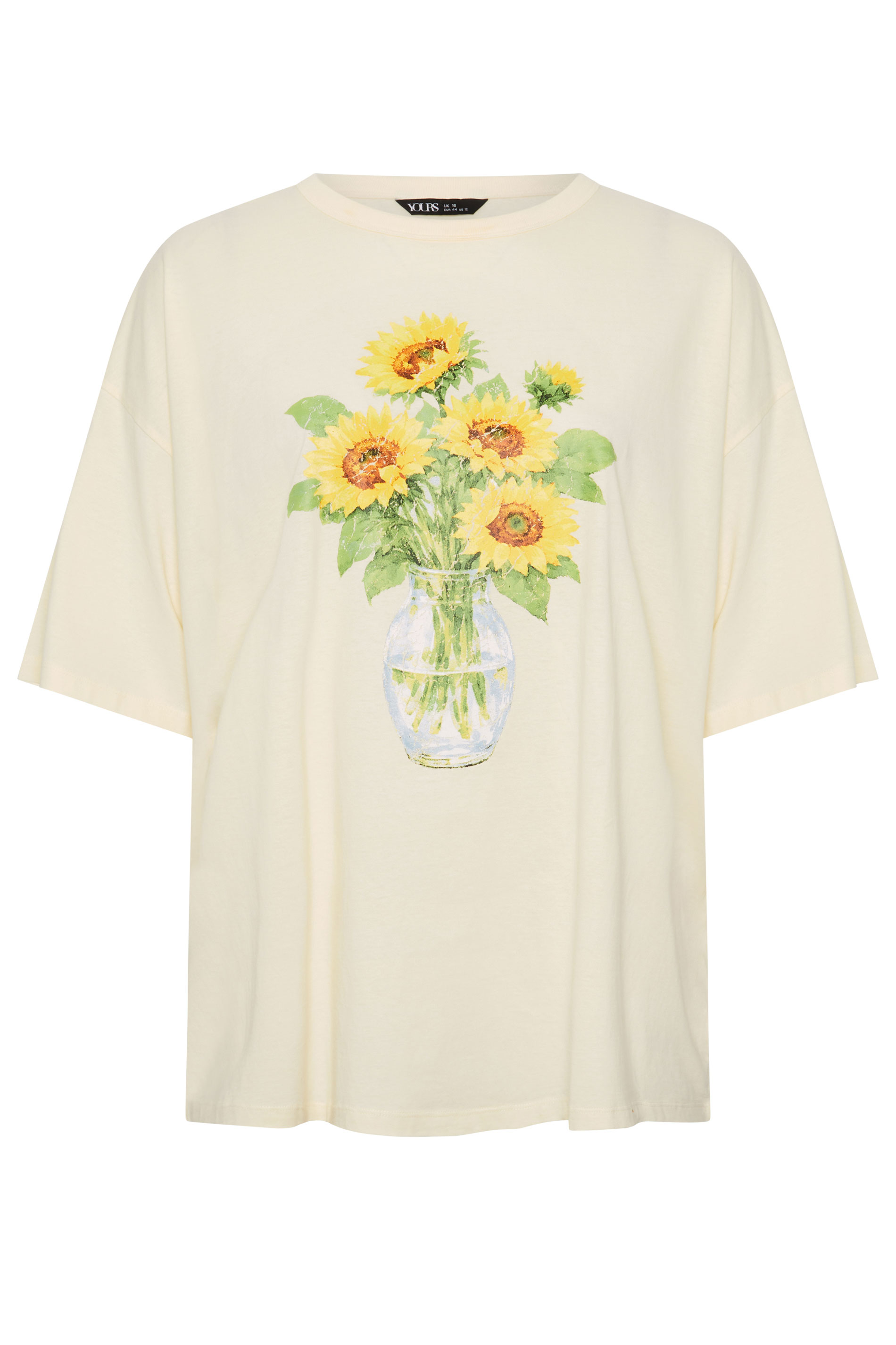 YOURS Plus Size Yellow Sunflower Graphic T-Shirt | Yours Clothing 5
