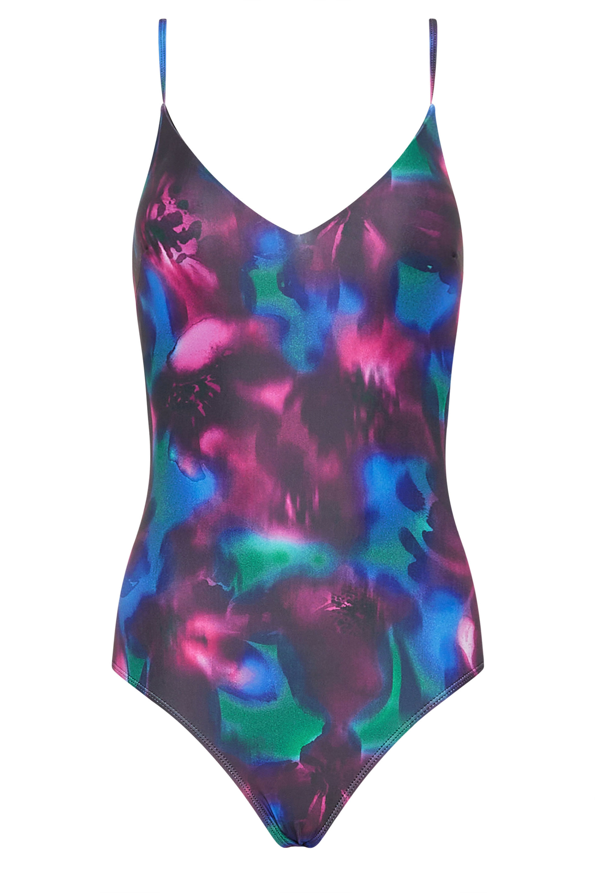 LTS Tall Women's Black Floral Cross Back Swimsuit | Long Tall Sally 5