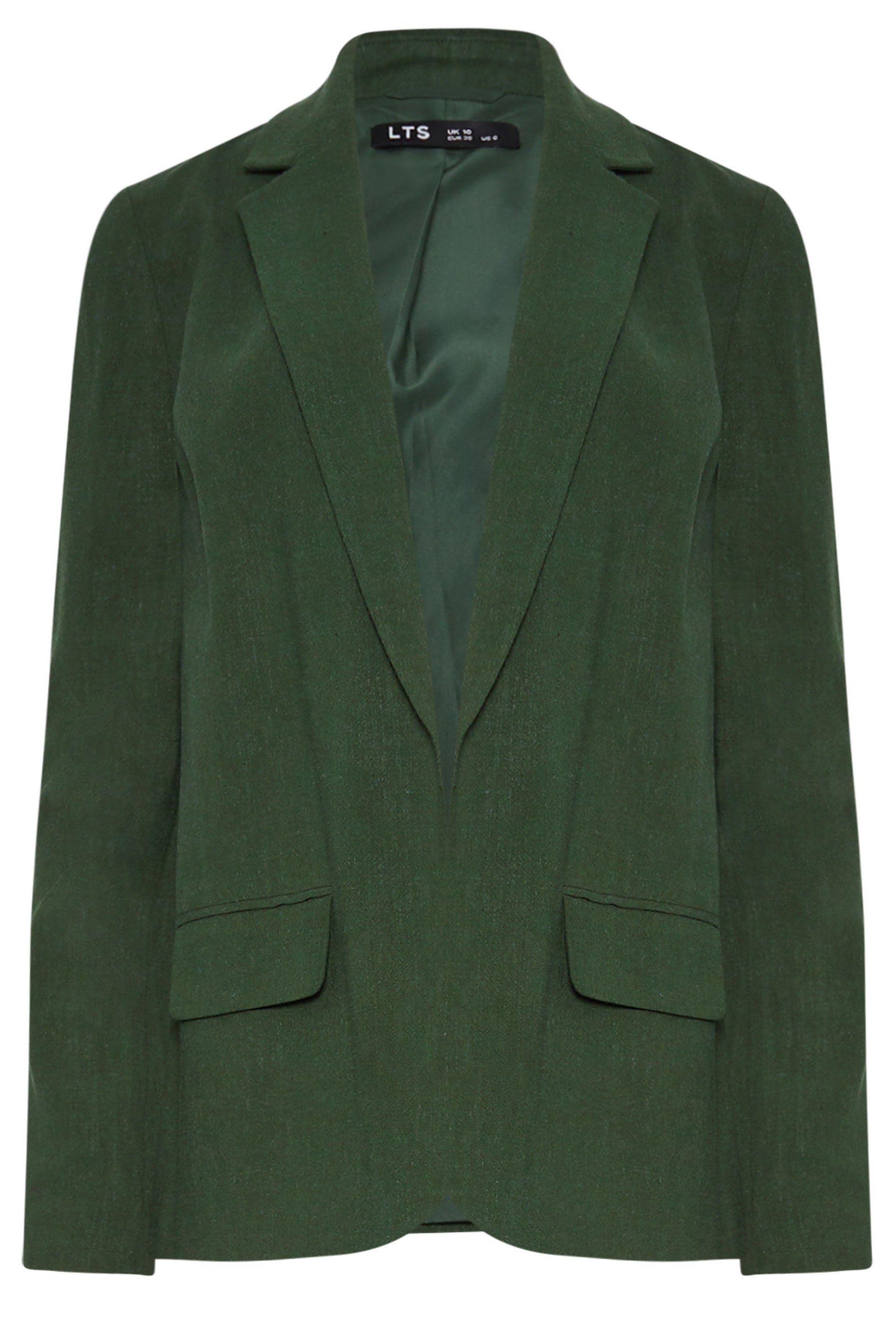 LTS Tall Women's Dark Green Linen Blazer | Long Tall Sally 6
