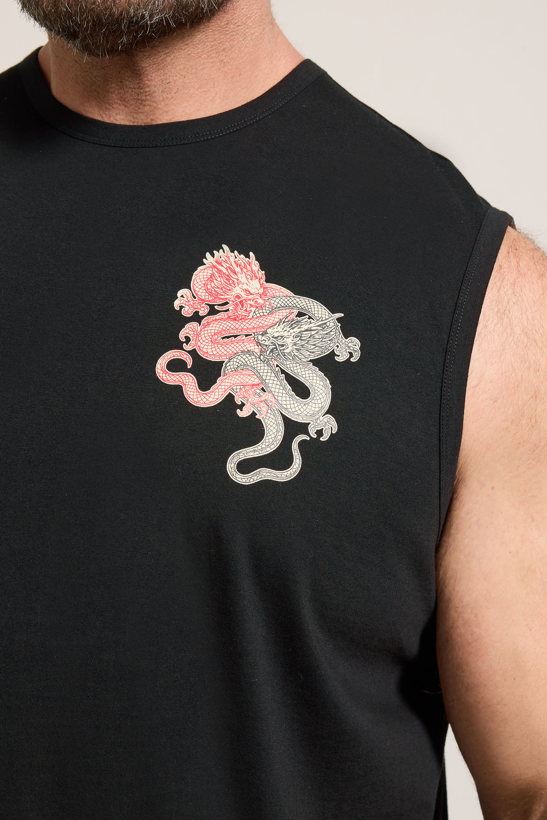 BadRhino Big & Tall Black Extra Long Dragon Graphic Muscle Vest | BadRhino 5