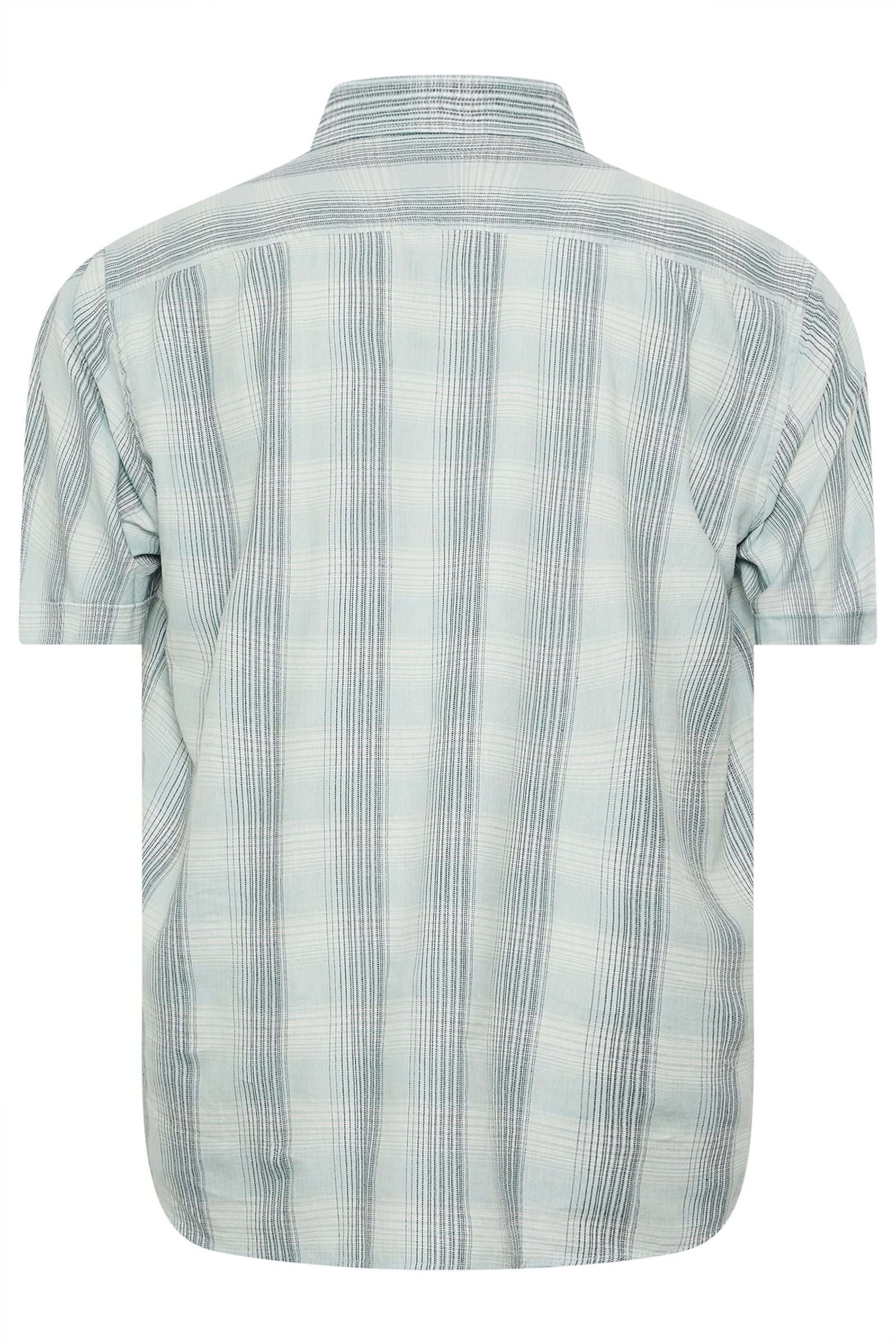 KAM Big & Tall Mint Green Short Sleeve Check Shirt | BadRhino 4