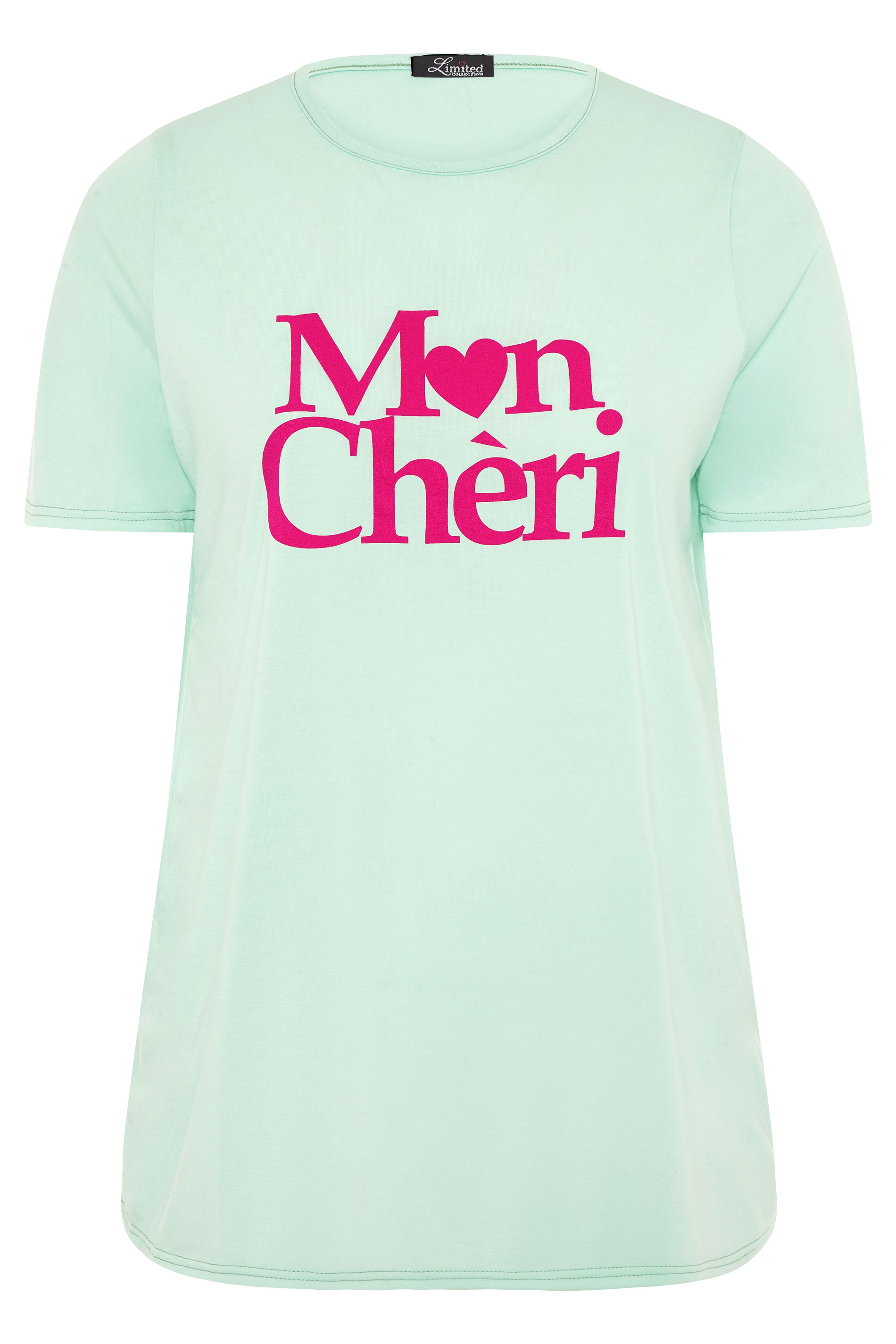 LIMITED COLLECTION Mint Green 'Mon Cheri' T-shirt | Yours Clothing