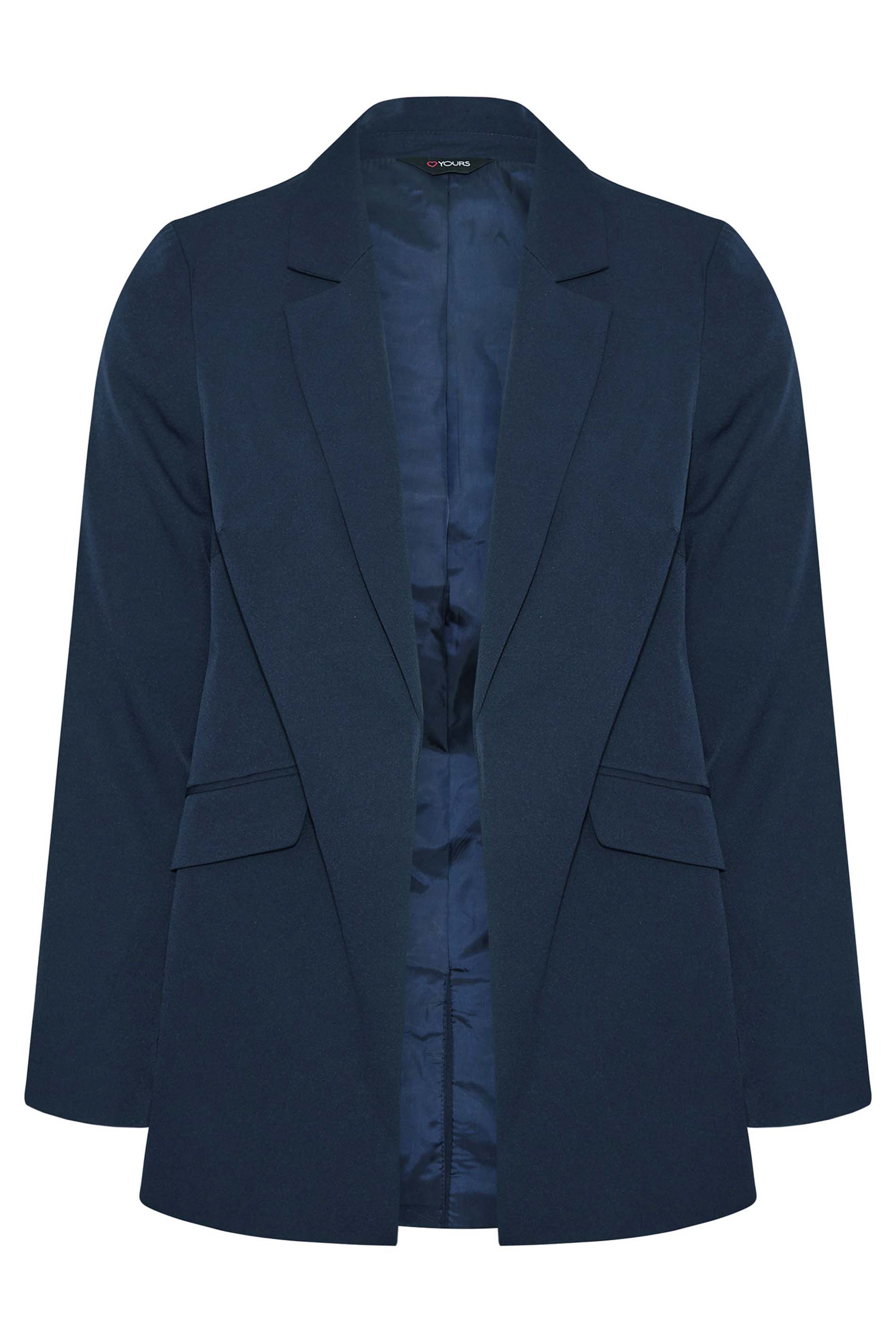 Plus Size Navy Blue Lined Blazer | Yours Clothing