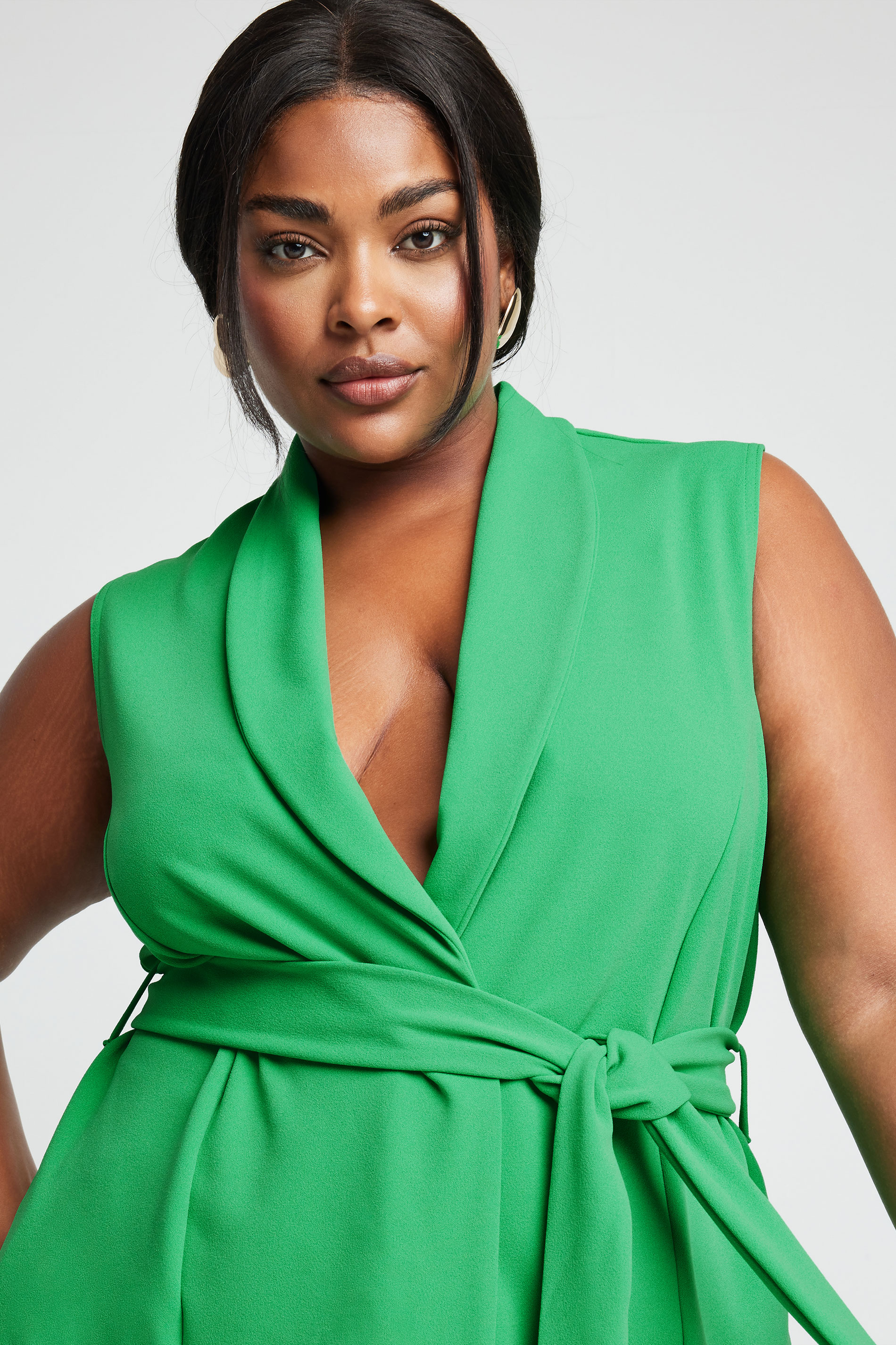 LIMITED COLLECTION Plus Size Green Sleeveless Blazer | Yours Clothing