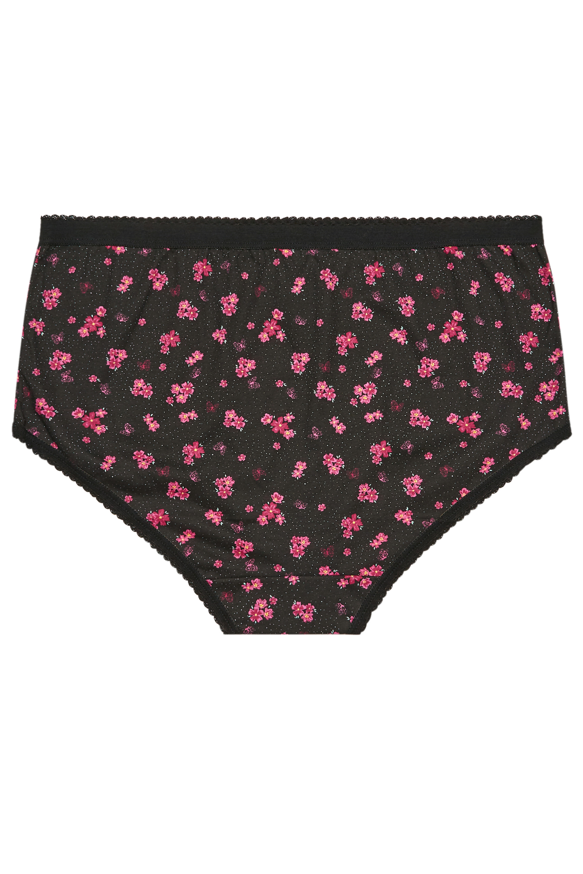 YOURS 5 PACK Plus Size Black & Pink Bow Print High Waisted Full