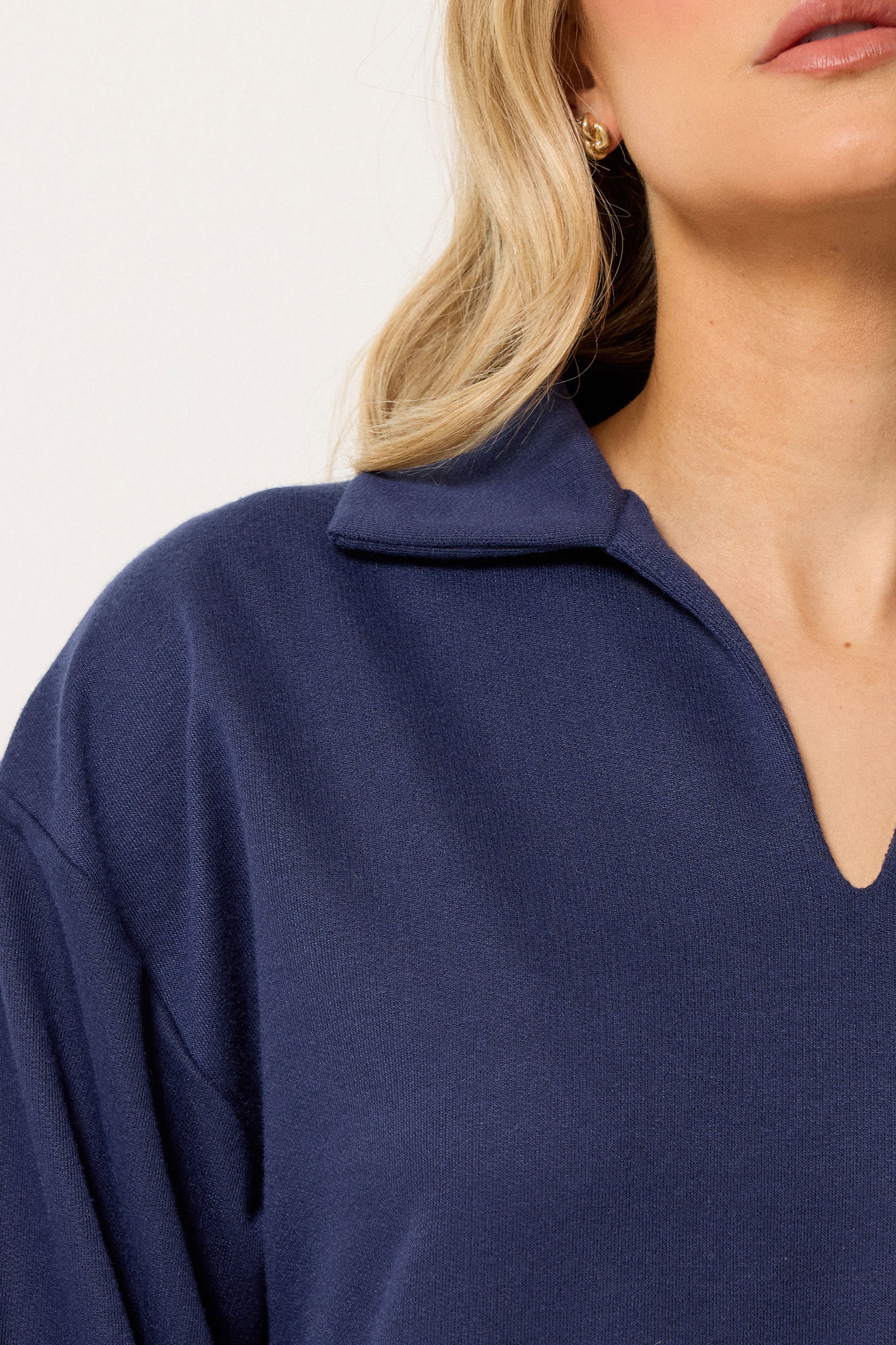 LTS Tall Women's Navy Blue Collared Sweatshirt | Long Tall Sally 4