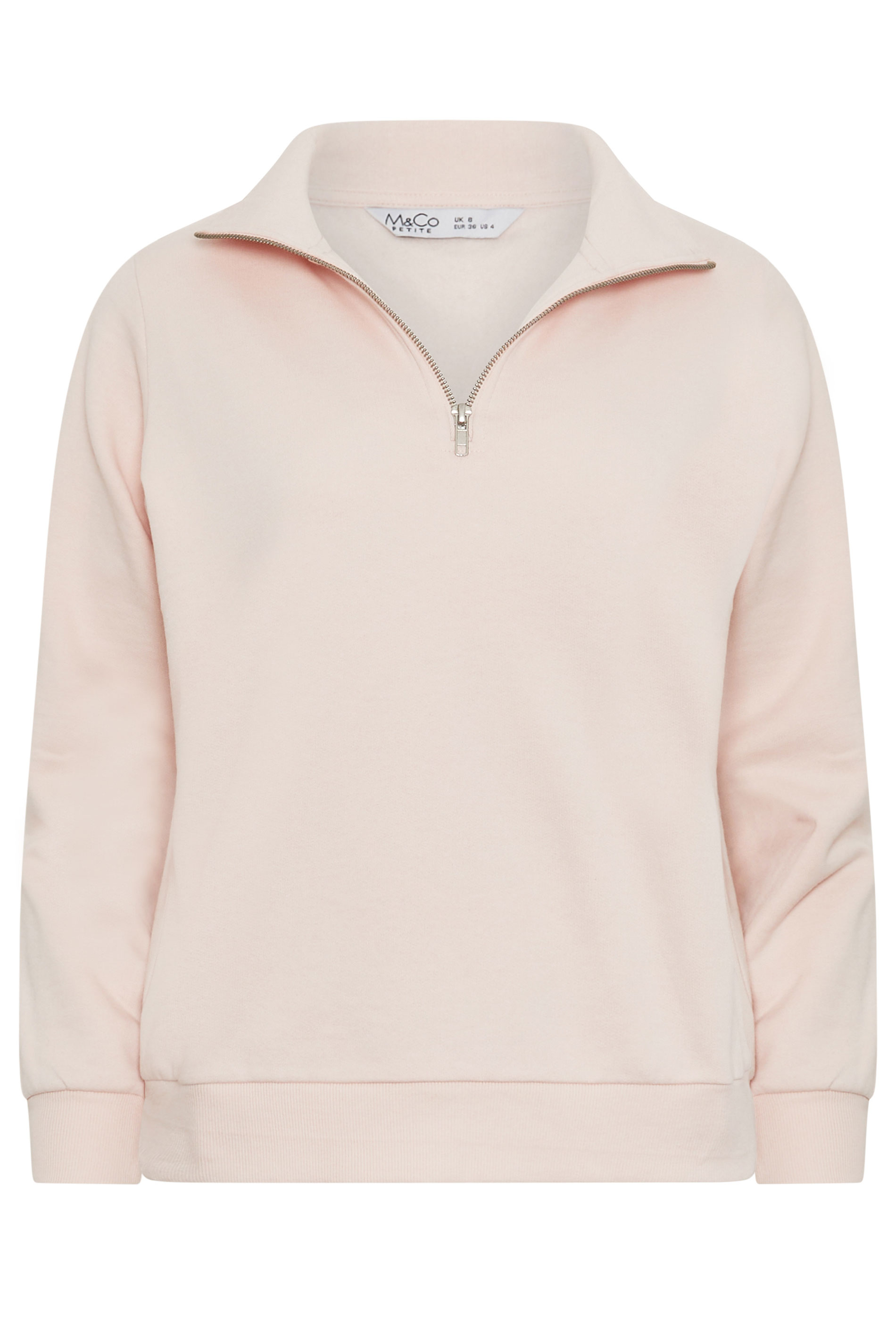 M&Co Petite Pink Quarter Zip Sweatshirt | M&Co 5