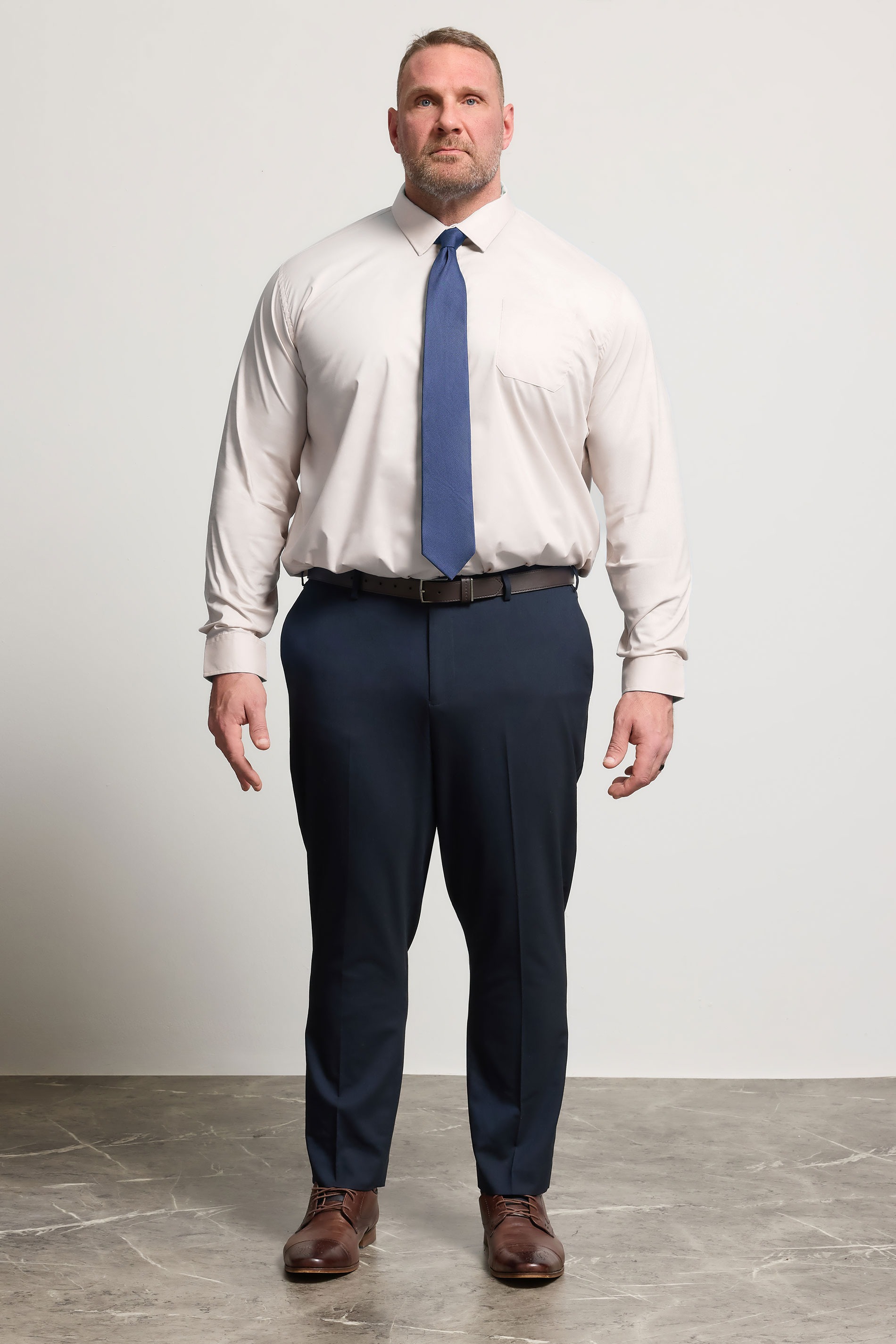 D555 Big & Tall Pink Long Sleeve Non Iron Stretch Shirt | BadRhino 1