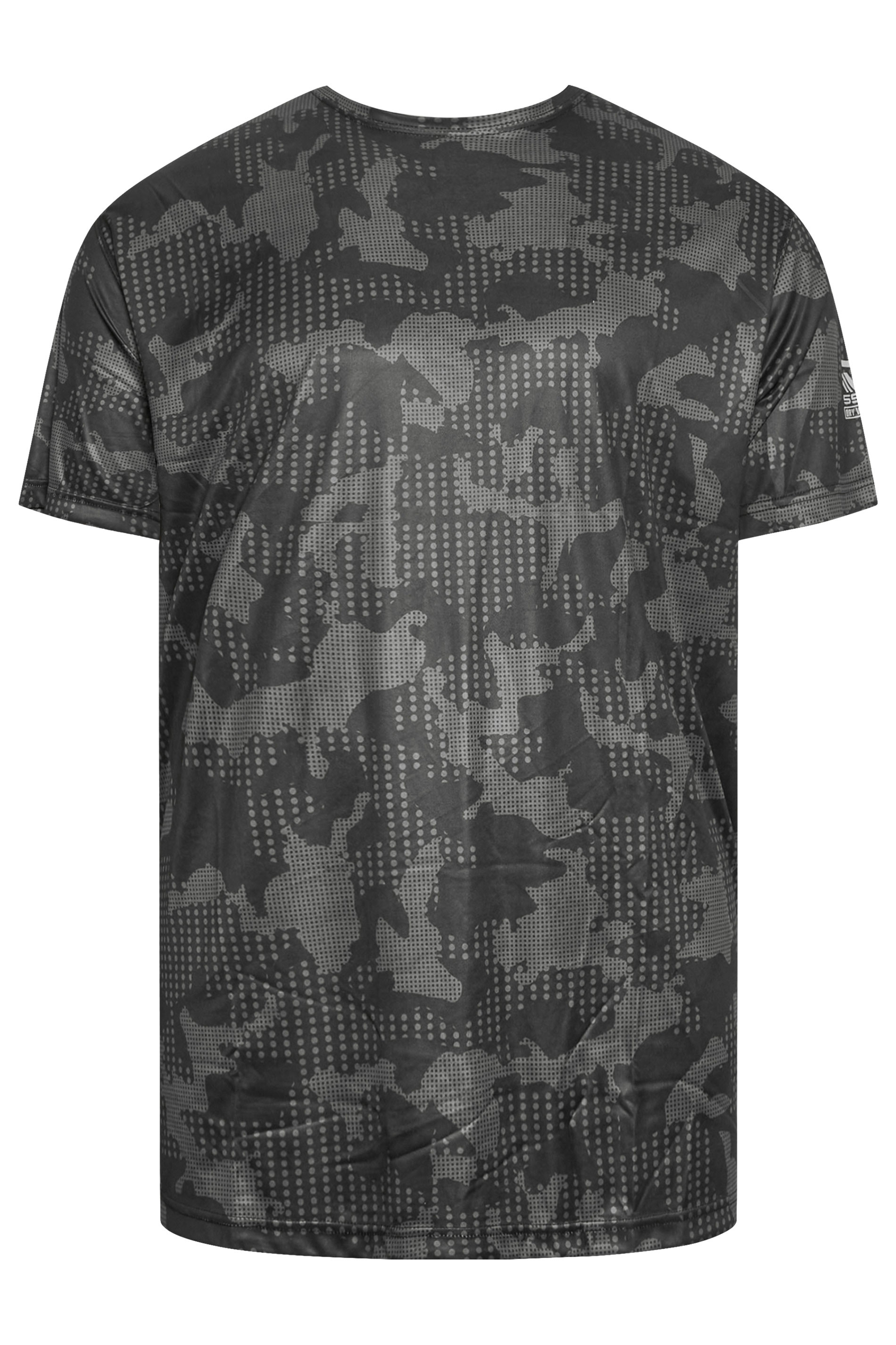 D555 Big & Tall Black Camo Print Dry Wear T-Shirt | Bad Rhino 3
