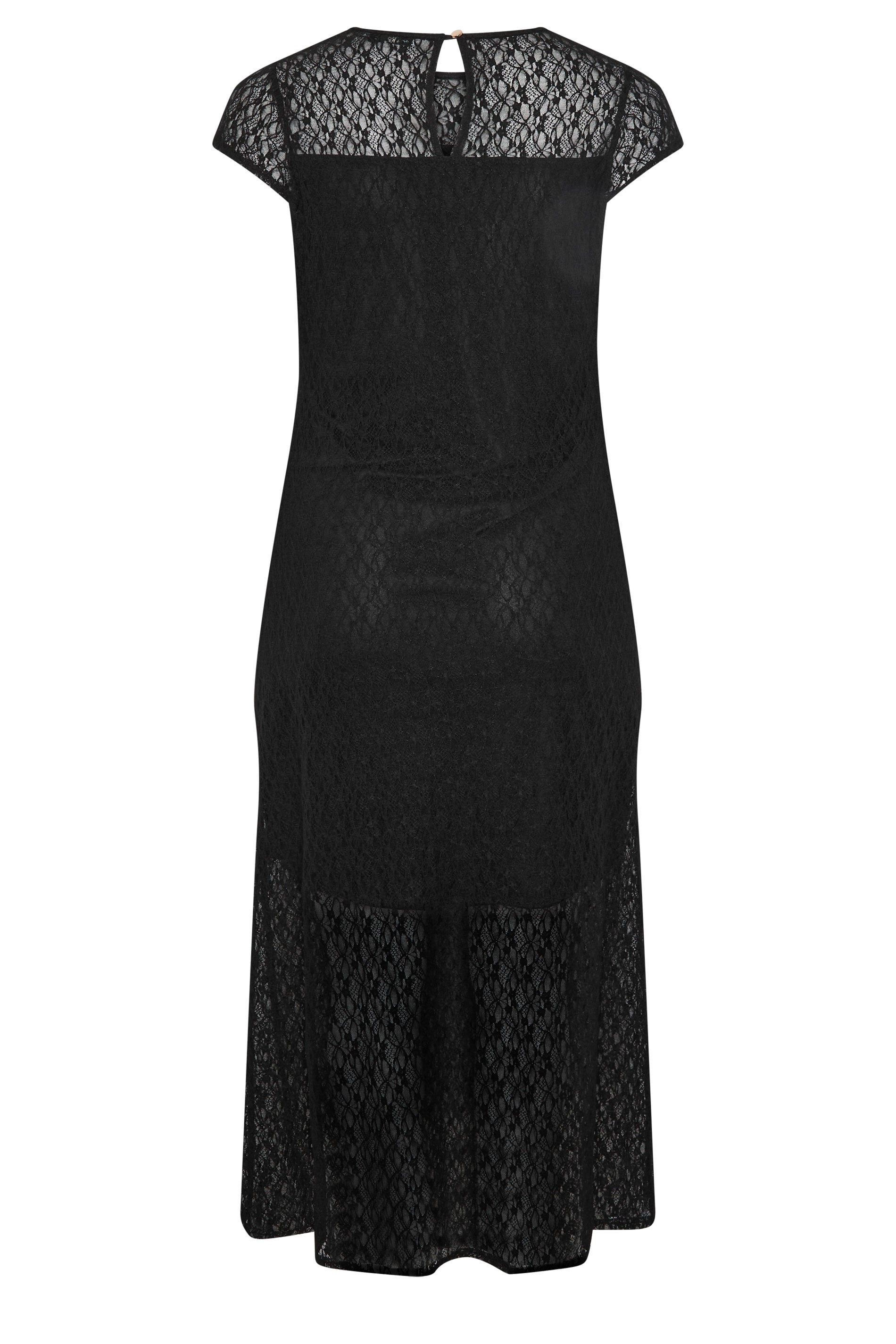 YOURS LONDON Plus Size Black Lace Sleeveless Maxi Dress | Yours Clothing 2