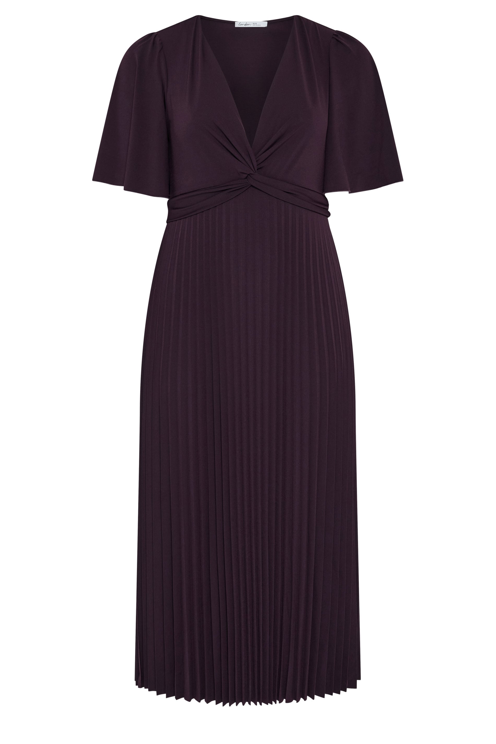 YOURS LONDON Plus Sized Dark Purple Knot Pleated Maxi Dress | Yours Clothing  6