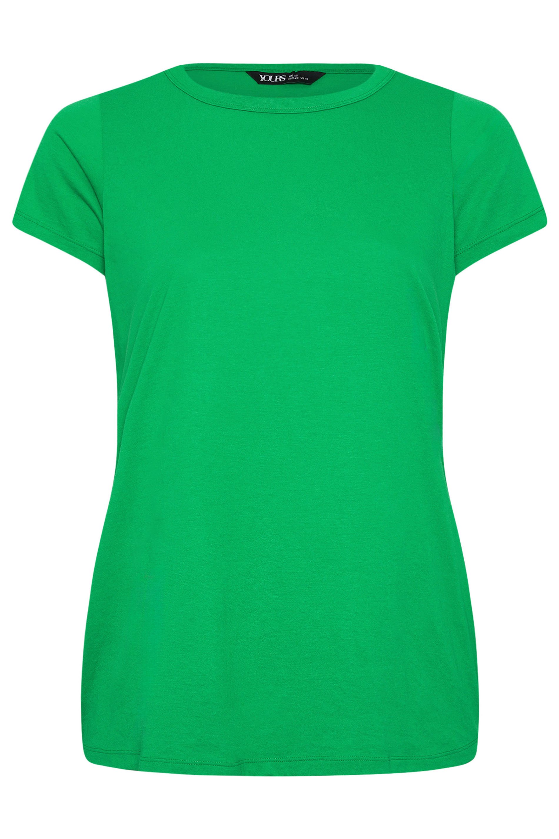 YOURS Plus Size Green Cotton Blend T-Shirt | Yours Clothing