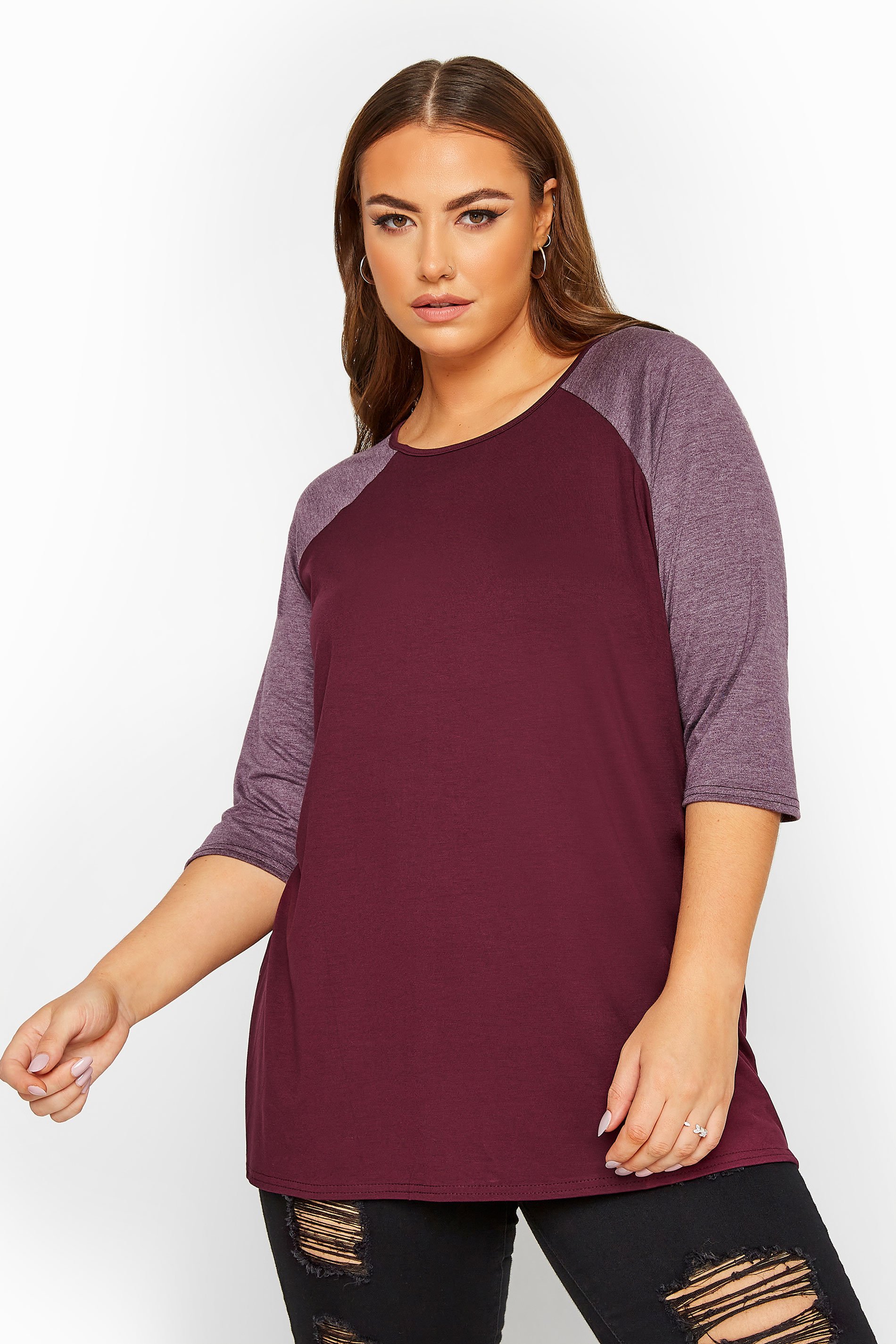 LIMITED COLLECTION Plum Raglan Sleeve Top | Yours Clothing