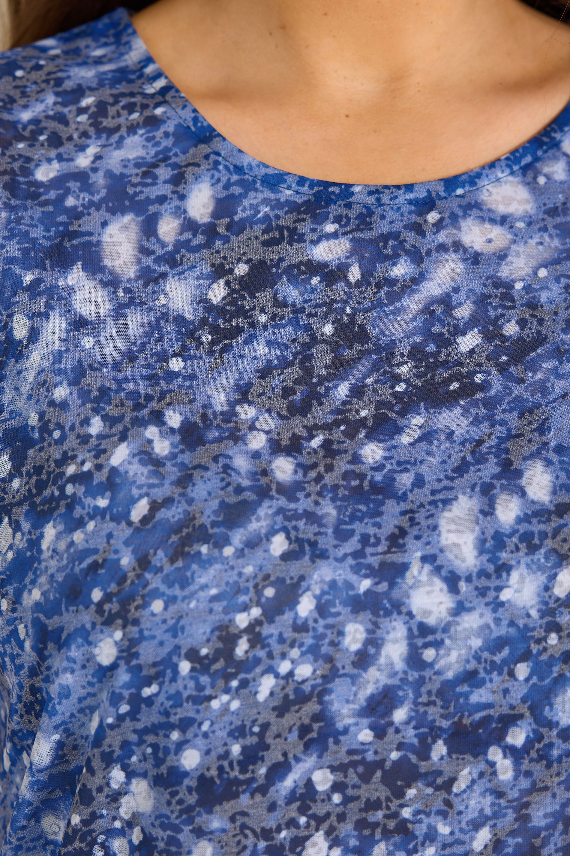 EVANS Plus Size Blue Print Burnout Top | Evans 4