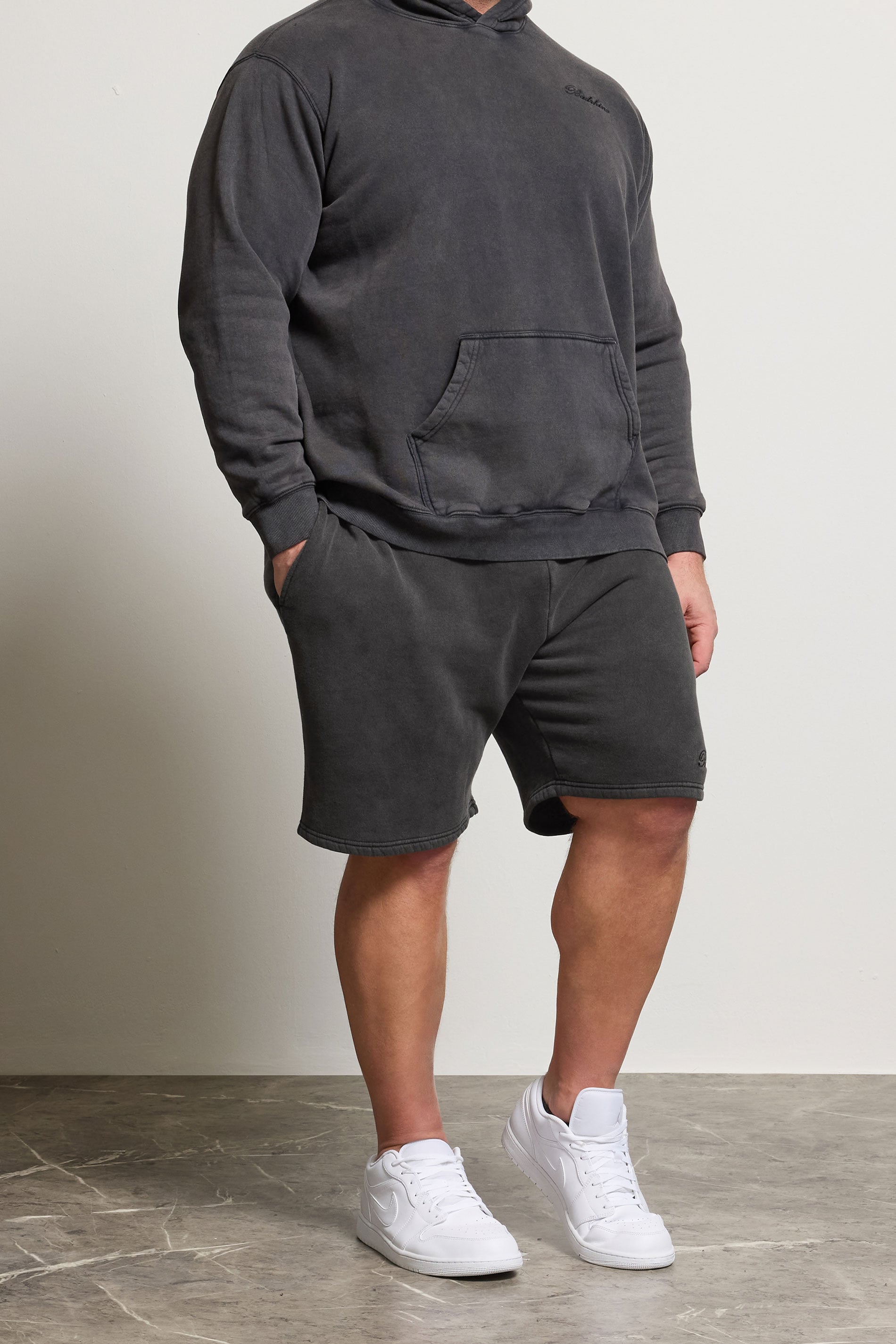 BadRhino Big & Tall Black Sun Bleached Jogger Shorts | BadRhino 3