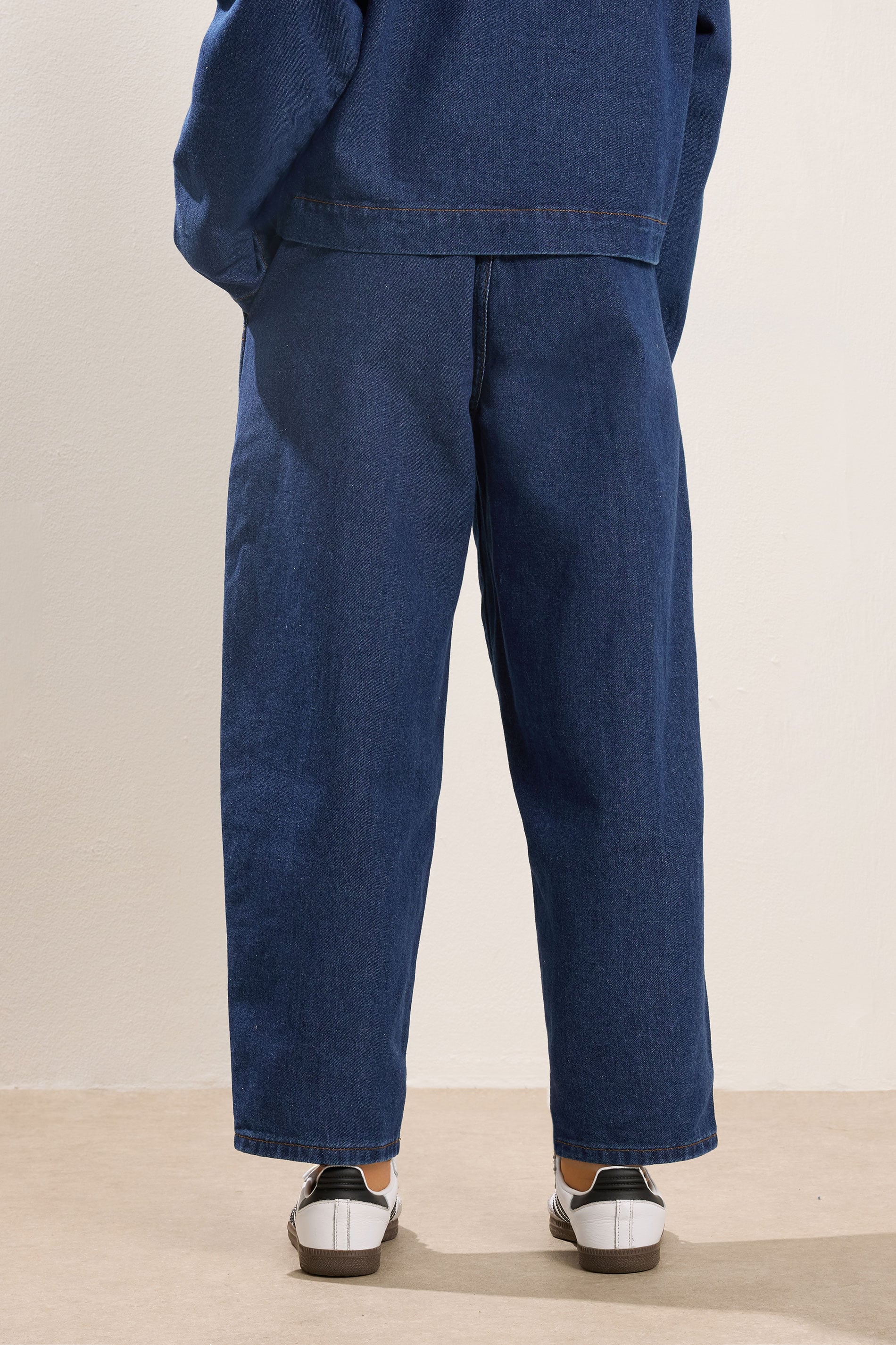 PixieGirl Petite Women's Dark Blue Pull On Barrel Jeans | PixieGirl 4