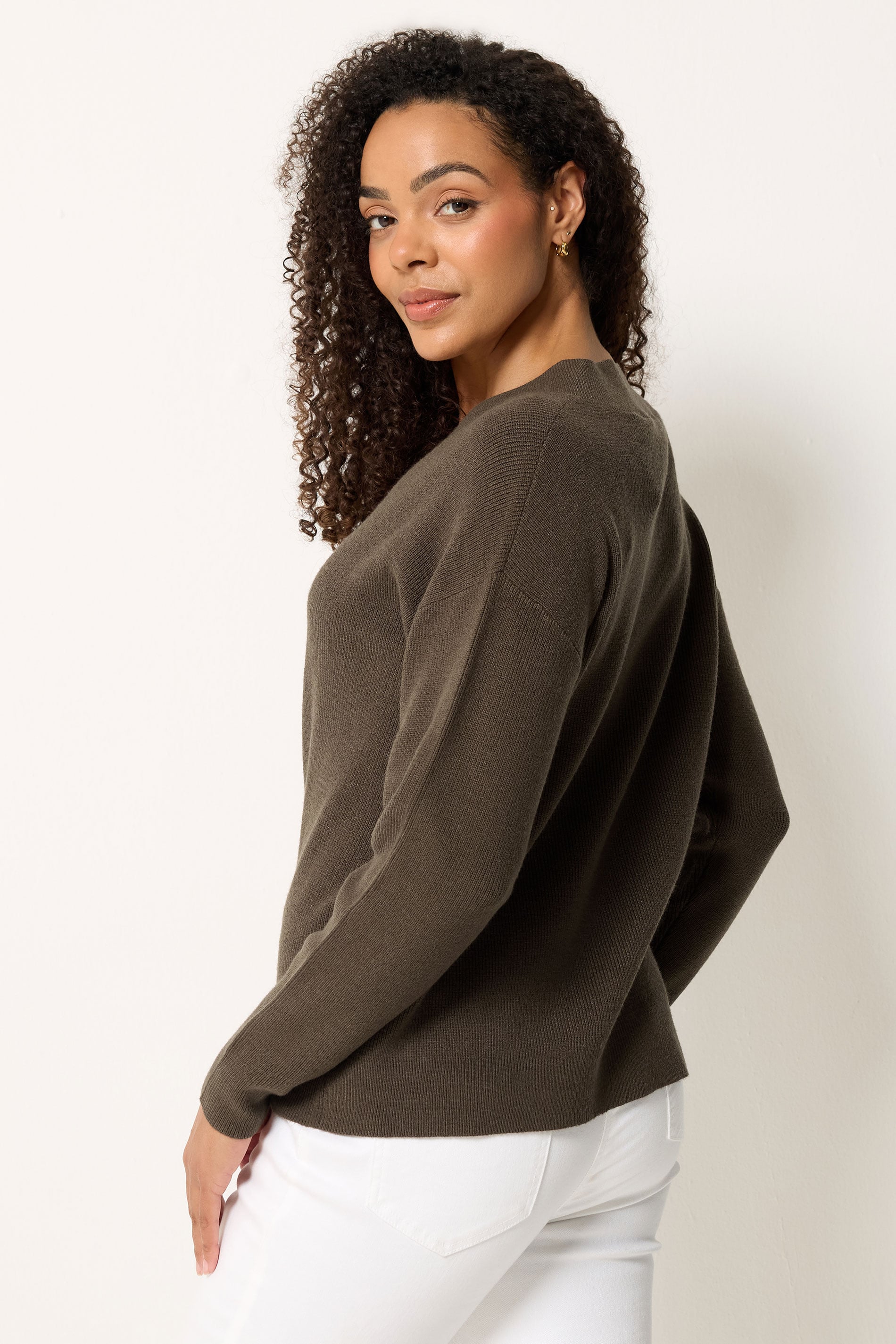 M&Co Chocolate Brown Drop Shoulder Jumper | M&Co 2