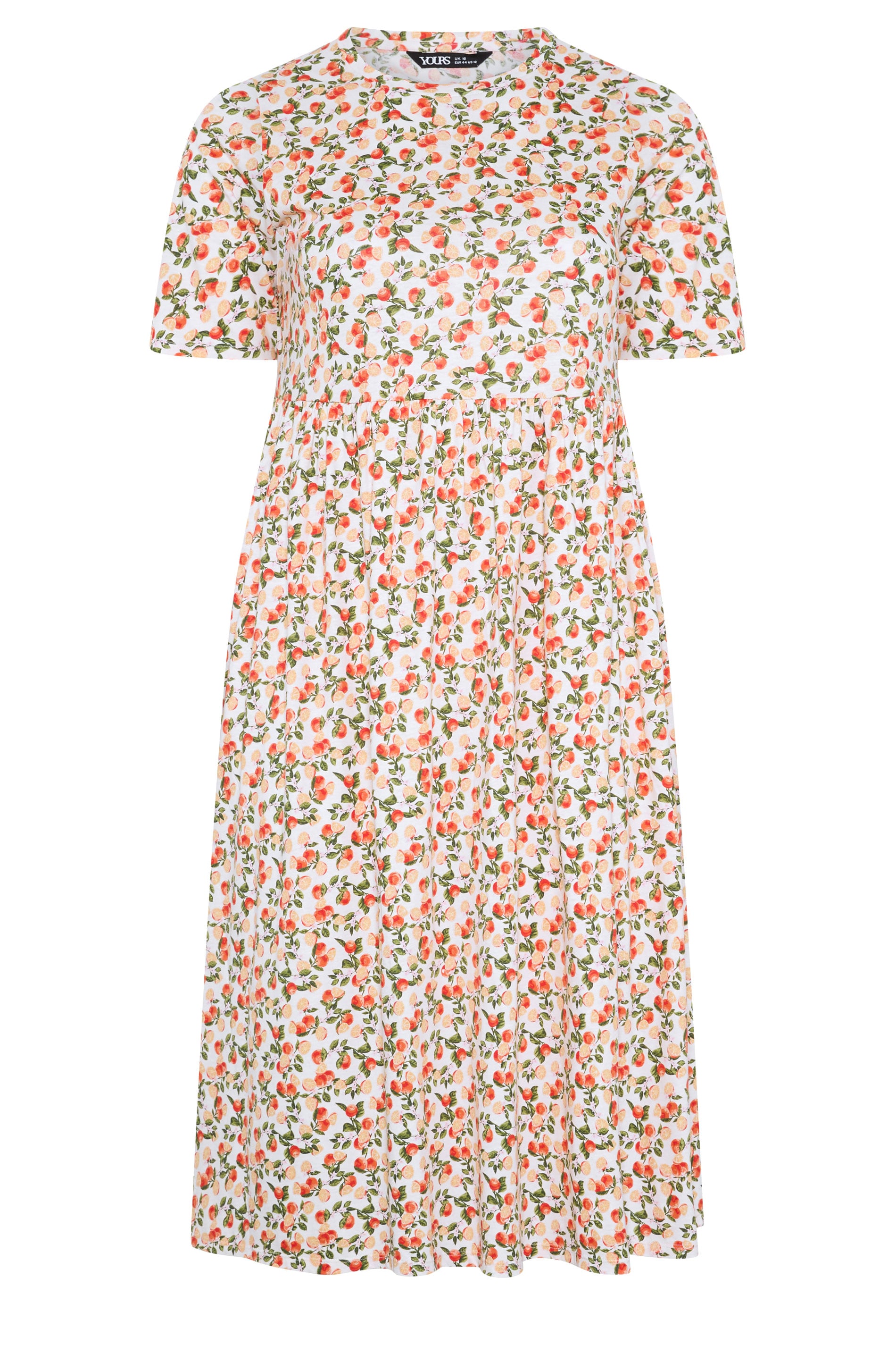 YOURS Plus Size White Orange Throw on Smock Dress | Yours Clothing 5