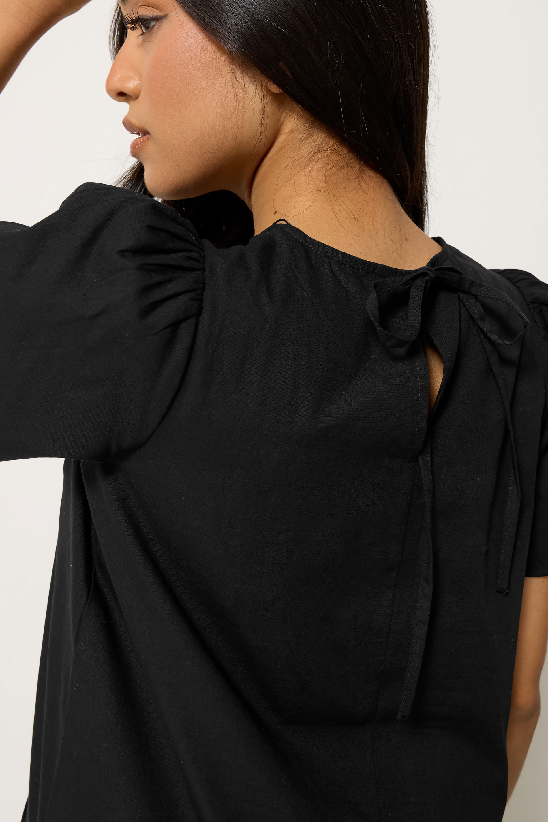 PixieGirl Petite Women's Black Cotton Poplin Maxi Dress | PixieGirl 4