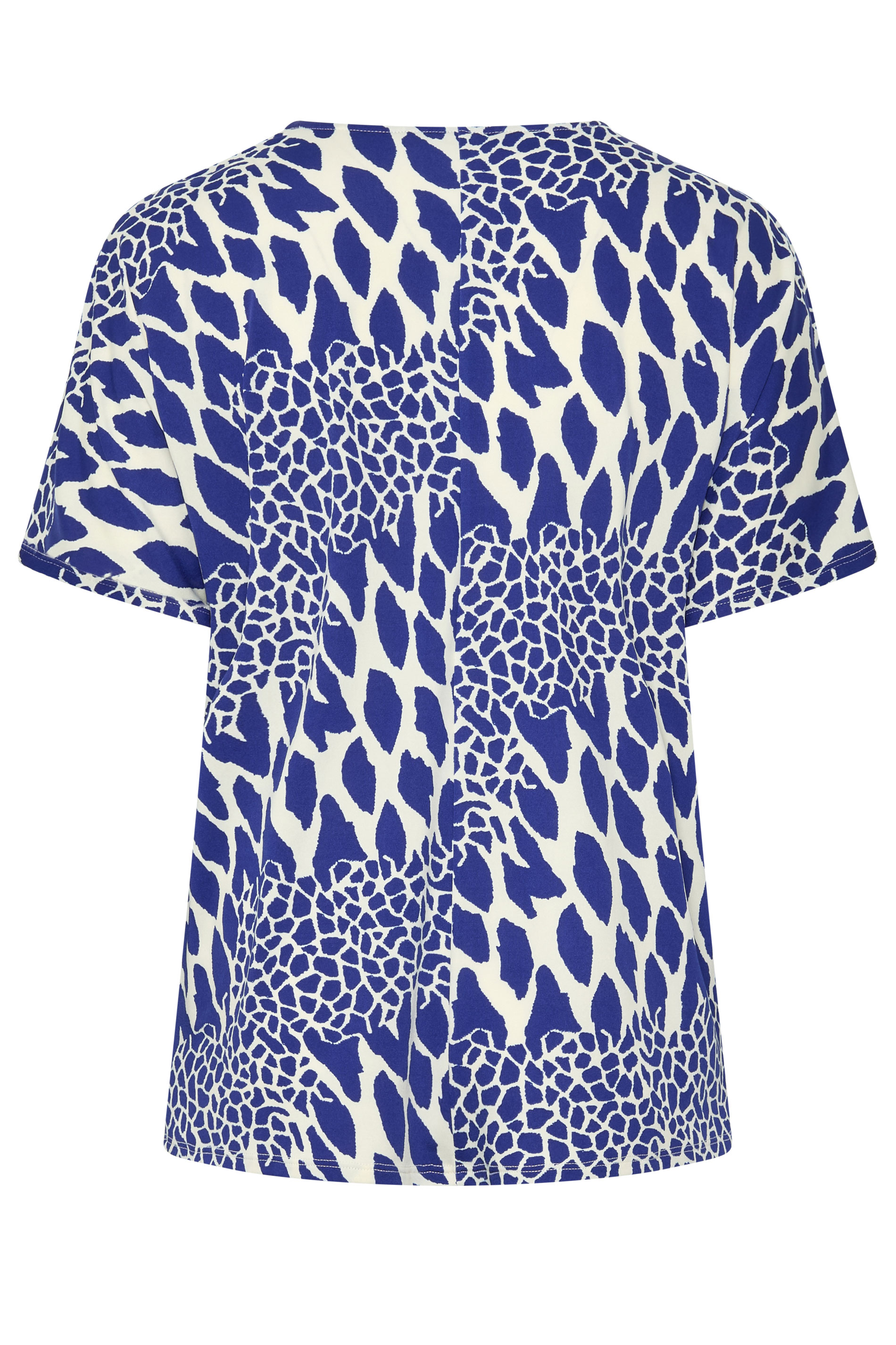 YOURS Plus Size Blue Abstract Pleat Front Top | Yours Clothing 2
