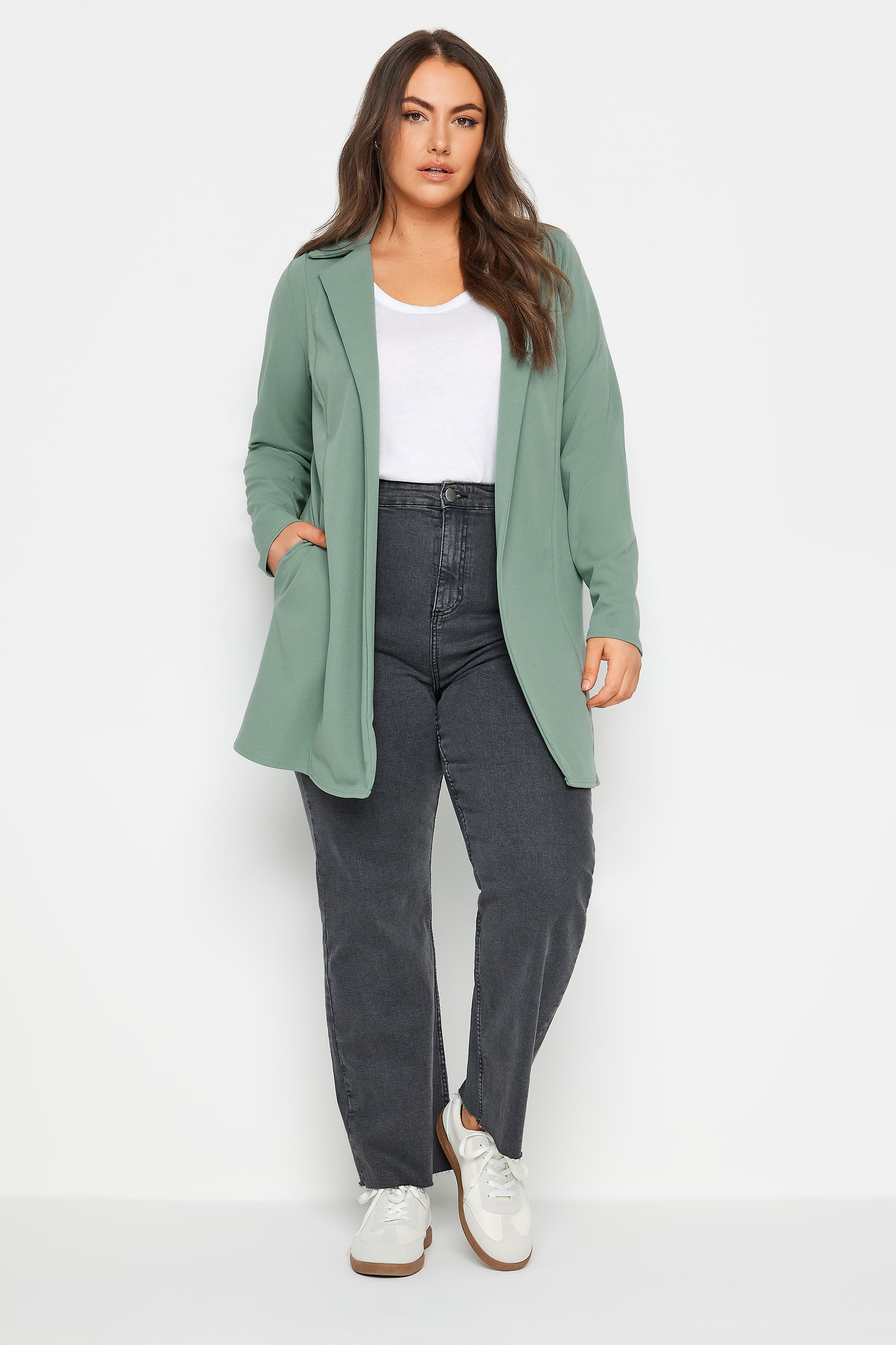 YOURS Plus Size Sage Green Blazer | Yours Clothing 2