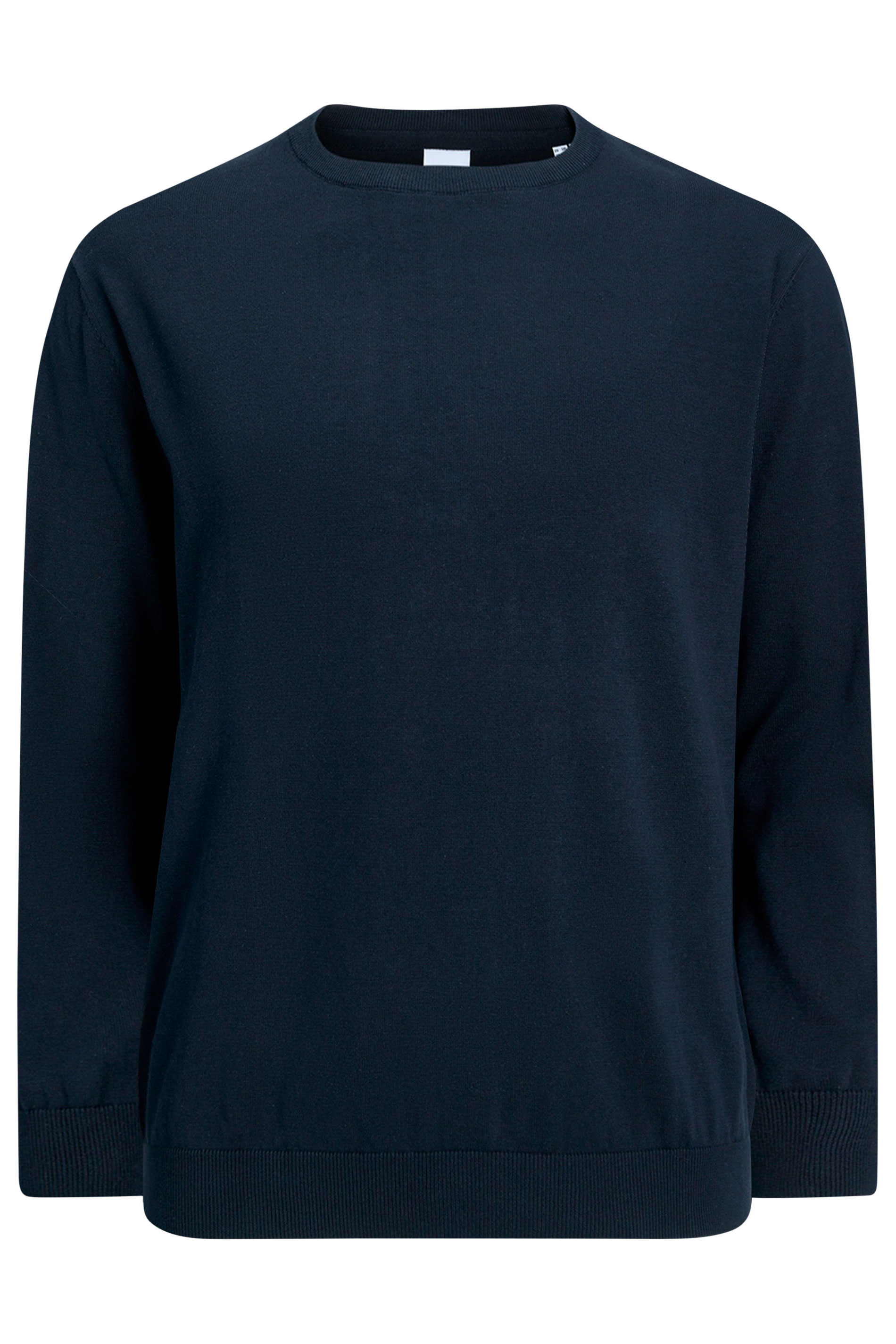 JACK & JONES Big & Tall Navy Blue Crew Neck Fine Knit Jumper | BadRhino 1
