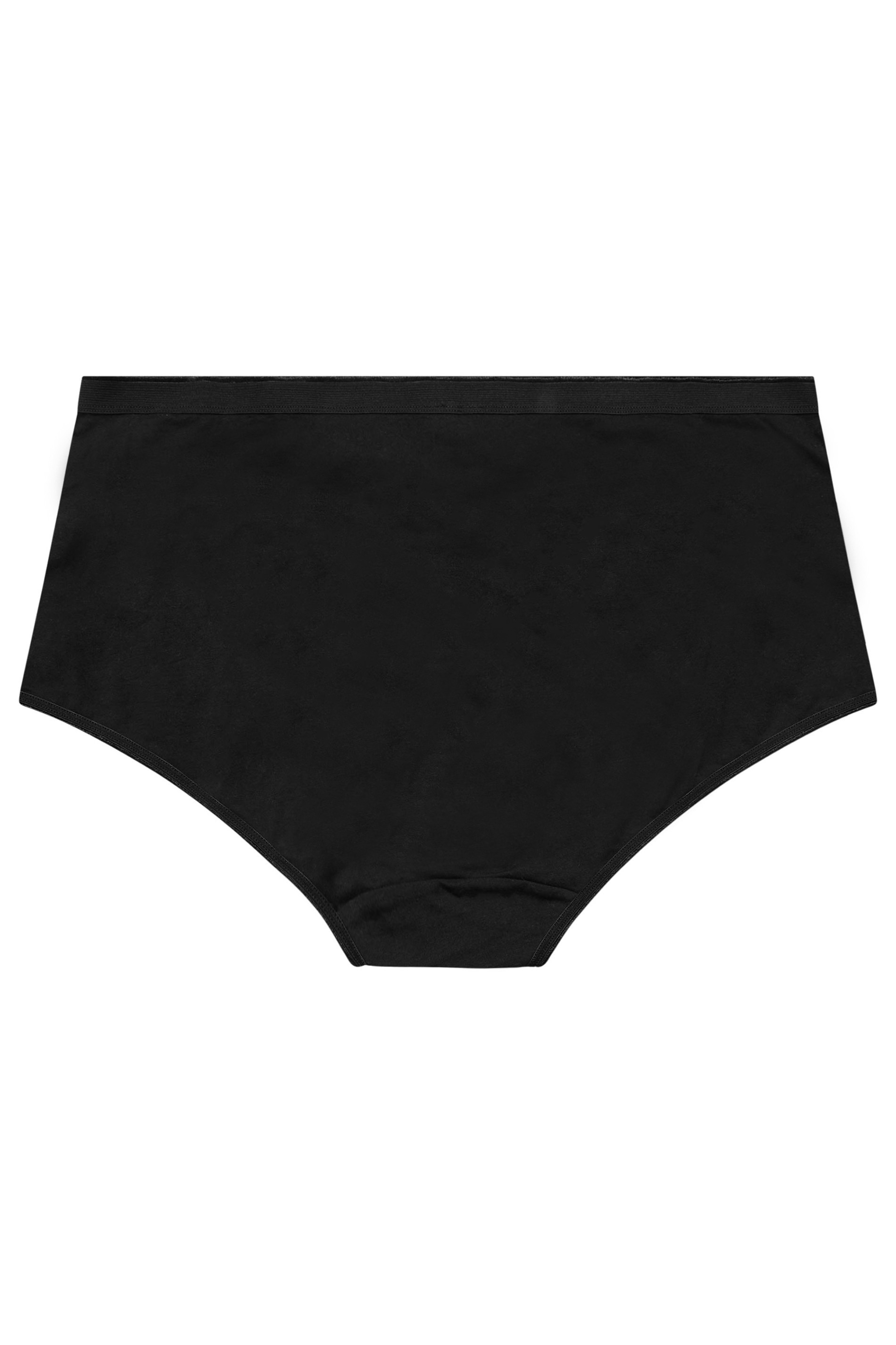 YOURS 4 PACK Plus Size Black Cotton Stretch Full Briefs | Yours Clothing