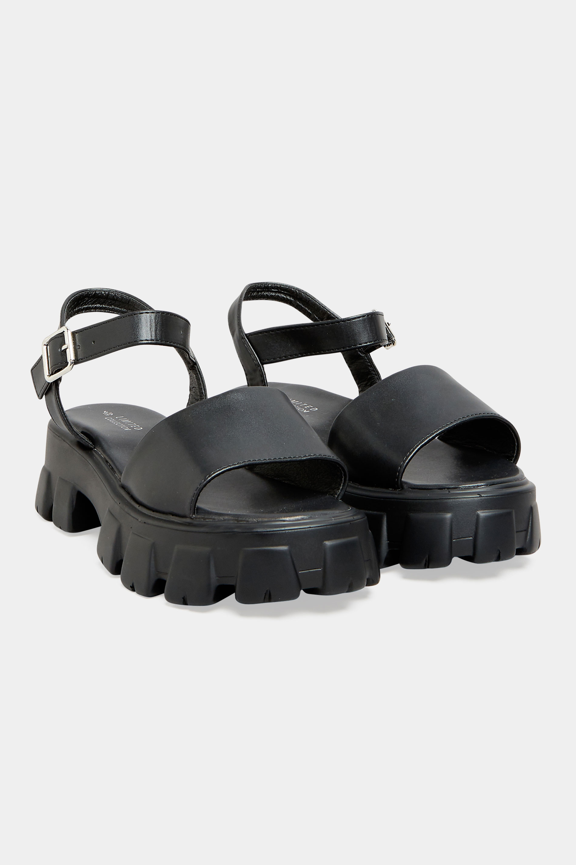 LIMITED COLLECTION Black Chunky Platform Sandals In Extra Wide EEE Fit_A.jpg
