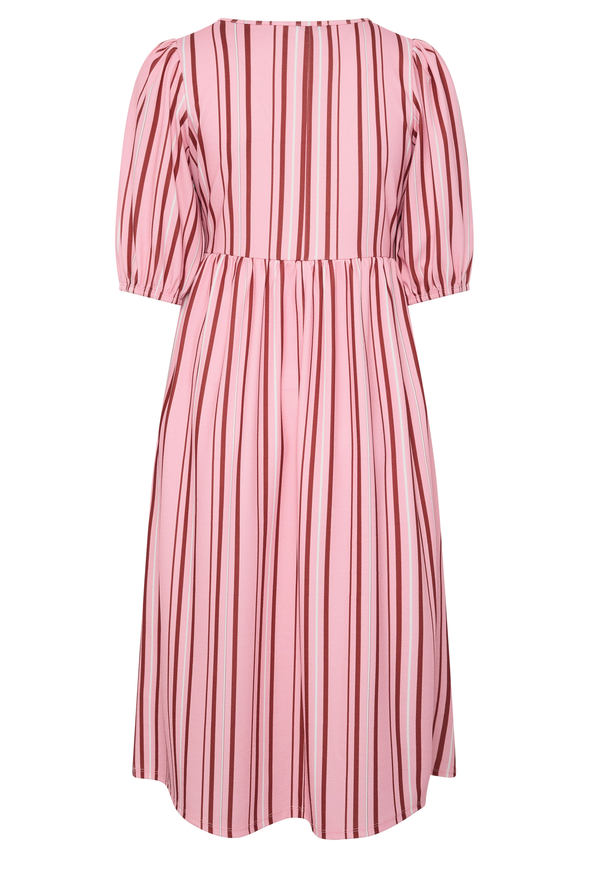 LIMITED COLLECTION Plus Size Pink Stripe Peplum Dress | Yours Clothing 6
