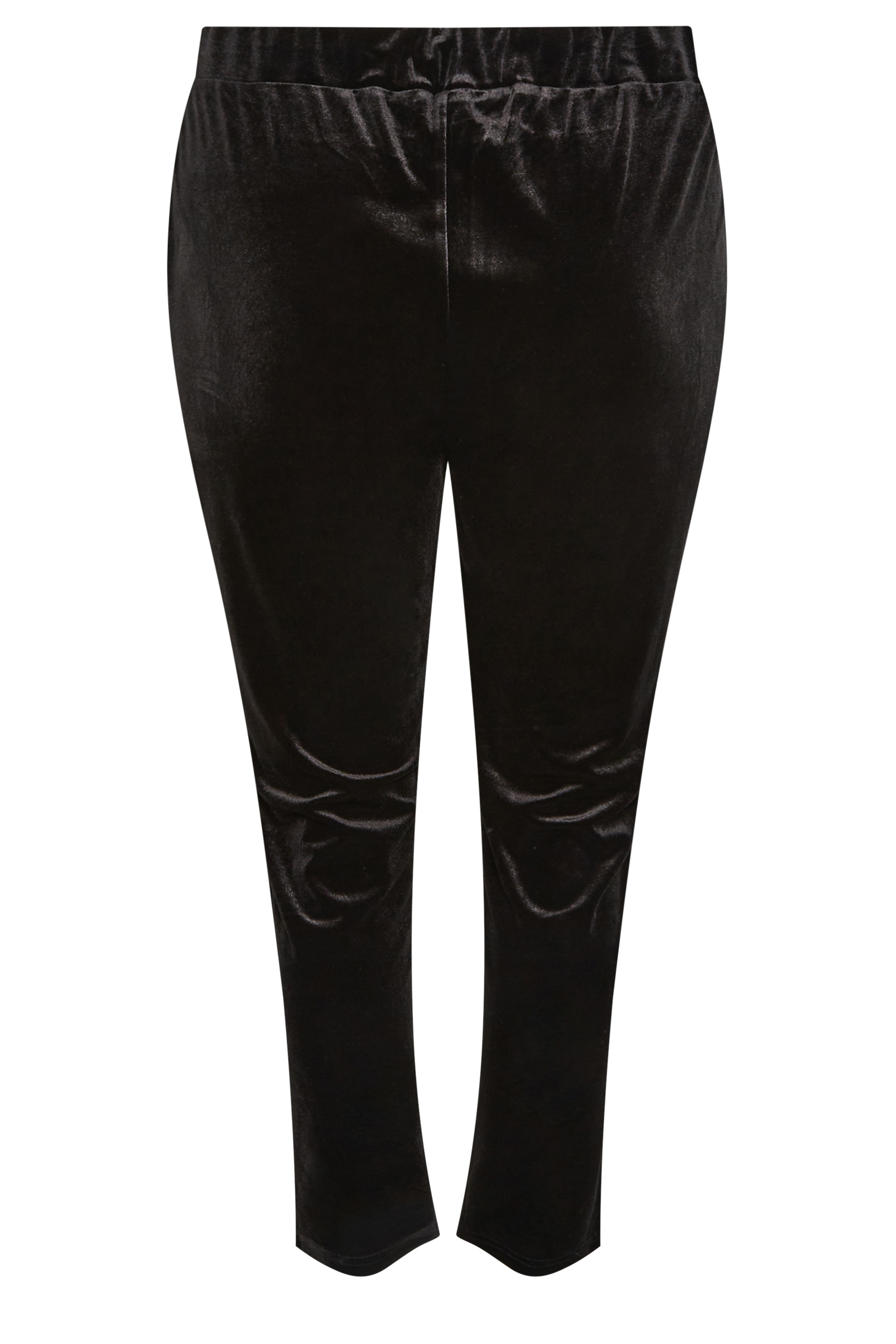Yours Curve Womens Plus Size Velvet Tapered Trousers