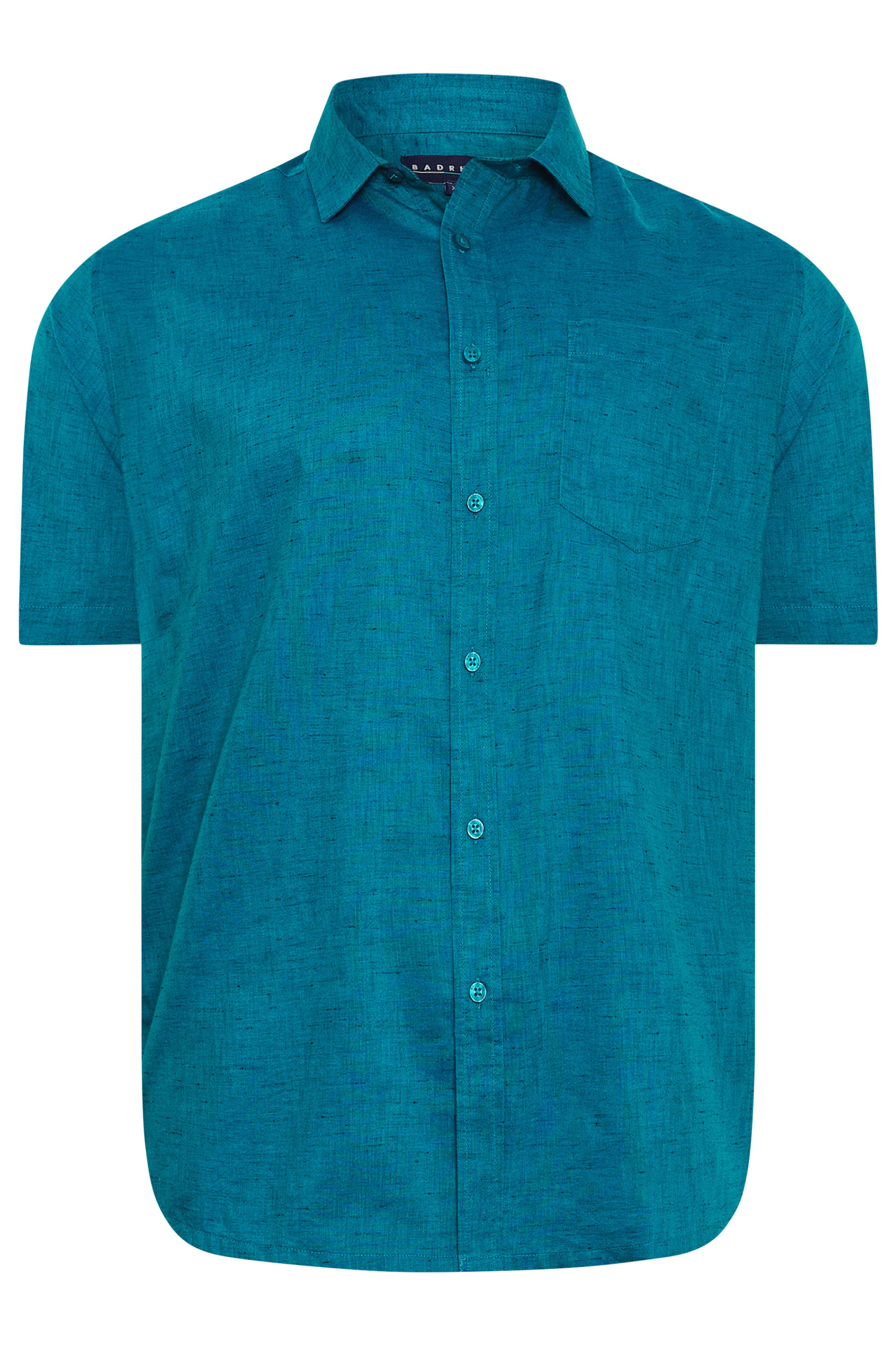 BadRhino Big & Tall Teal Blue Marl Short Sleeve Shirt | BadRhino 3