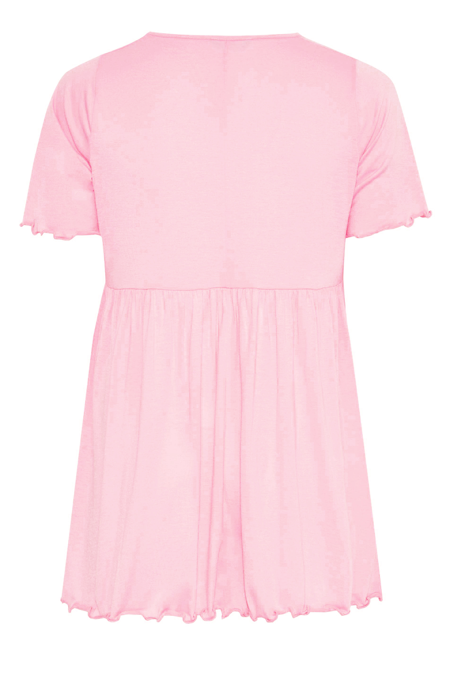Grande taille  Tops Grande taille  T-Shirts | LIMITED COLLECTION - Top Rose Pastel Peplum Volanté - JK02003